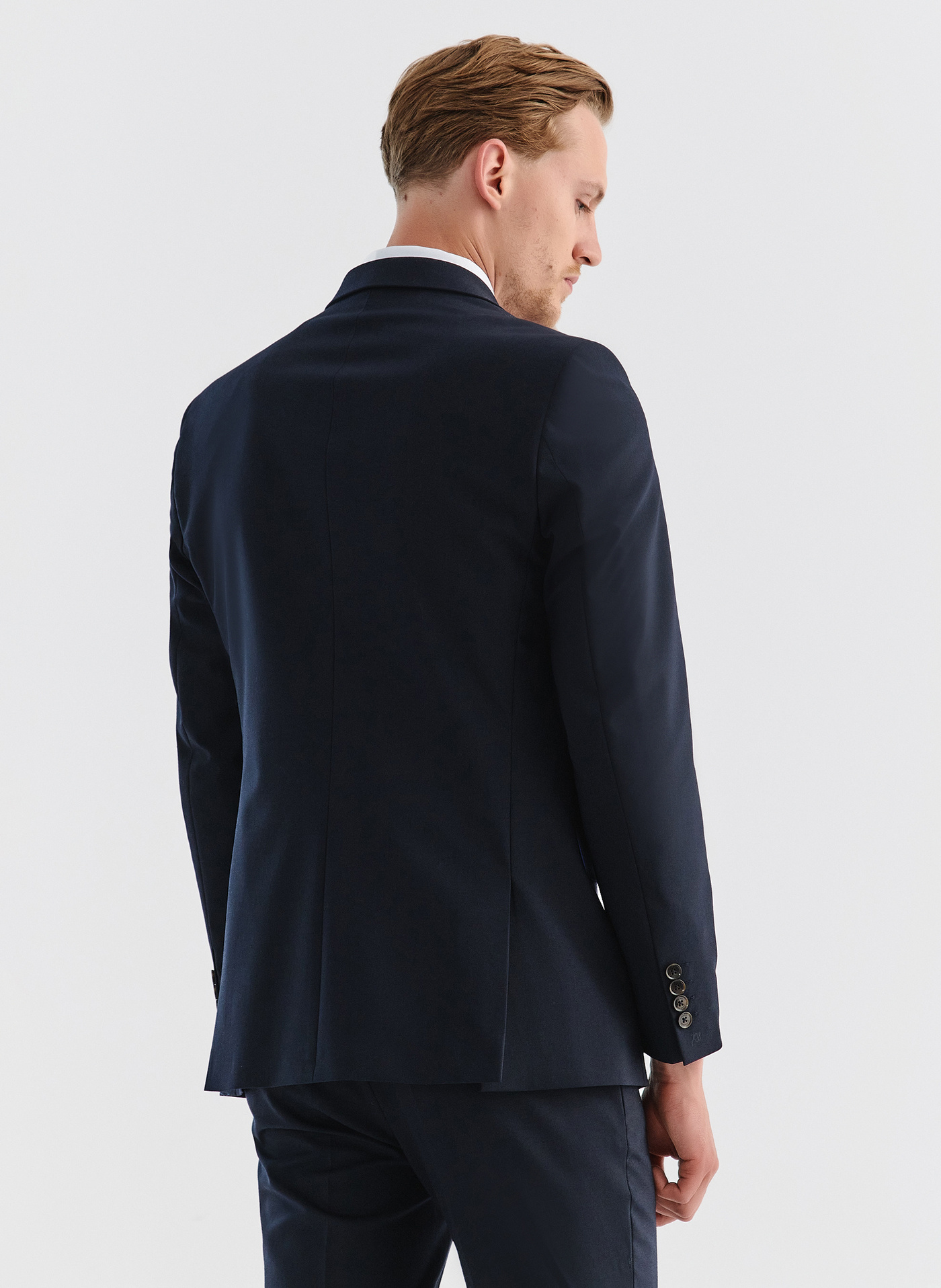 Gładka granatowa marynarka garniturowa - Pako Lorente