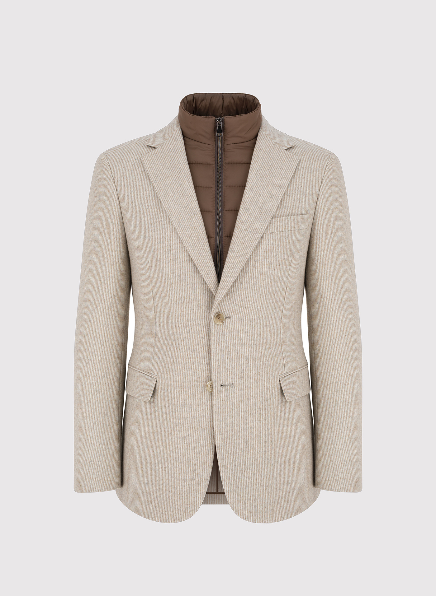 PAKO LORENTE - Beżowa marynarka męska z odpinaną stójką - Pako Lorente