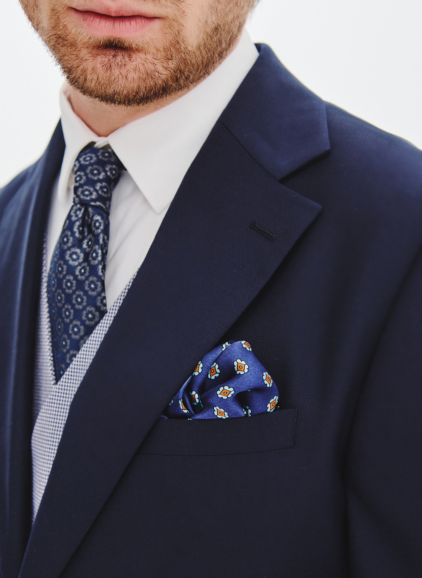 PAKO LORENTE - Granatowy garnitur męski z wełną - Pako Lorente