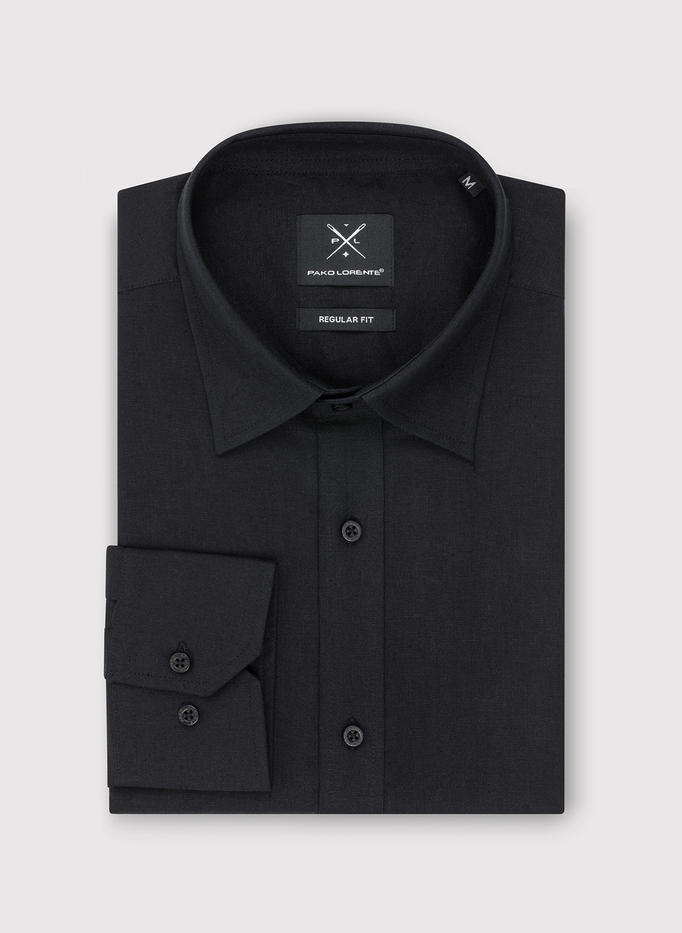 Czarna koszula z lnu i bawełny - Pako Lorente