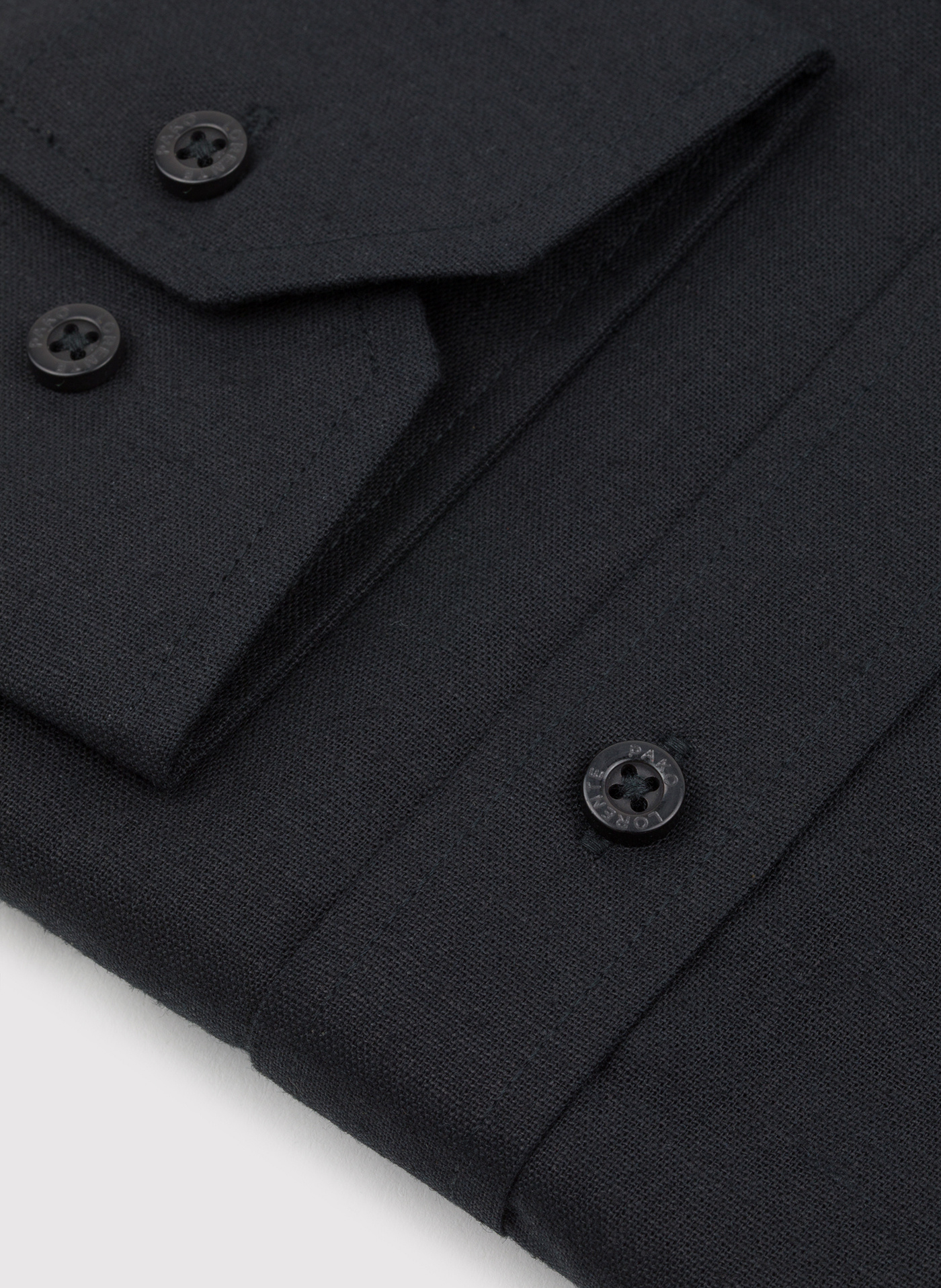 Czarna koszula z lnu i bawełny - Pako Lorente