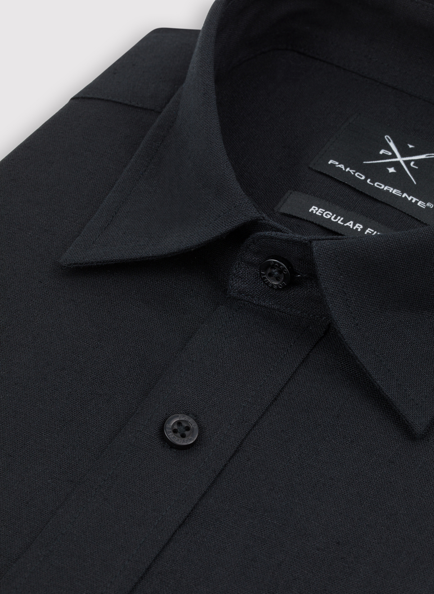 Czarna koszula z lnu i bawełny - Pako Lorente