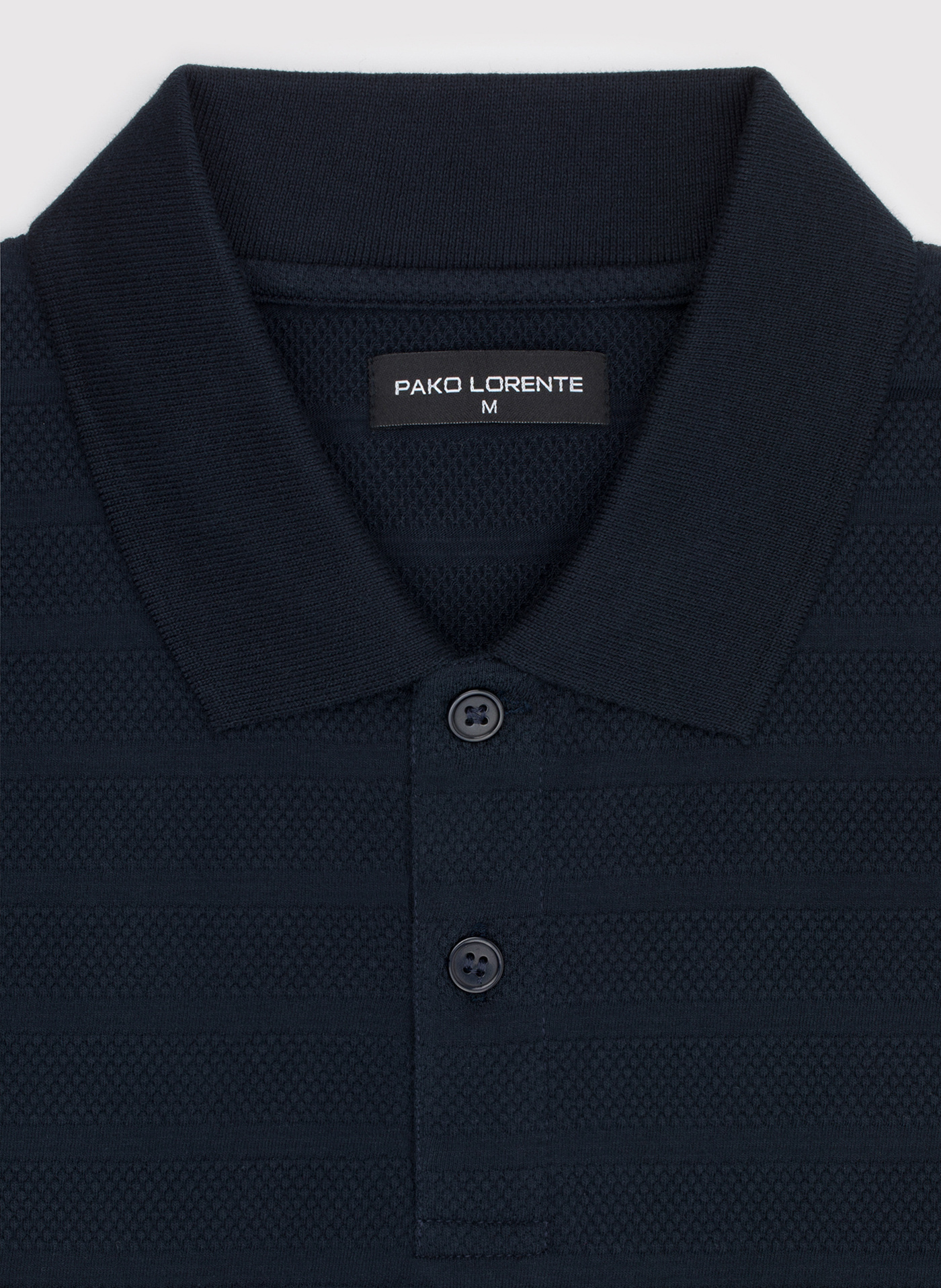 PAKO LORENTE - Granatowe bawełniane polo w prążki - Pako Lorente
