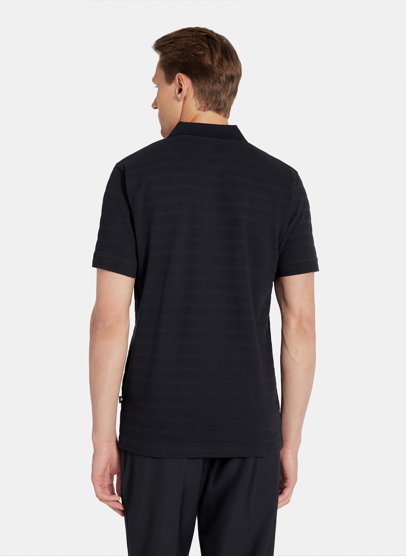 PAKO LORENTE - Granatowe bawełniane polo w prążki - Pako Lorente