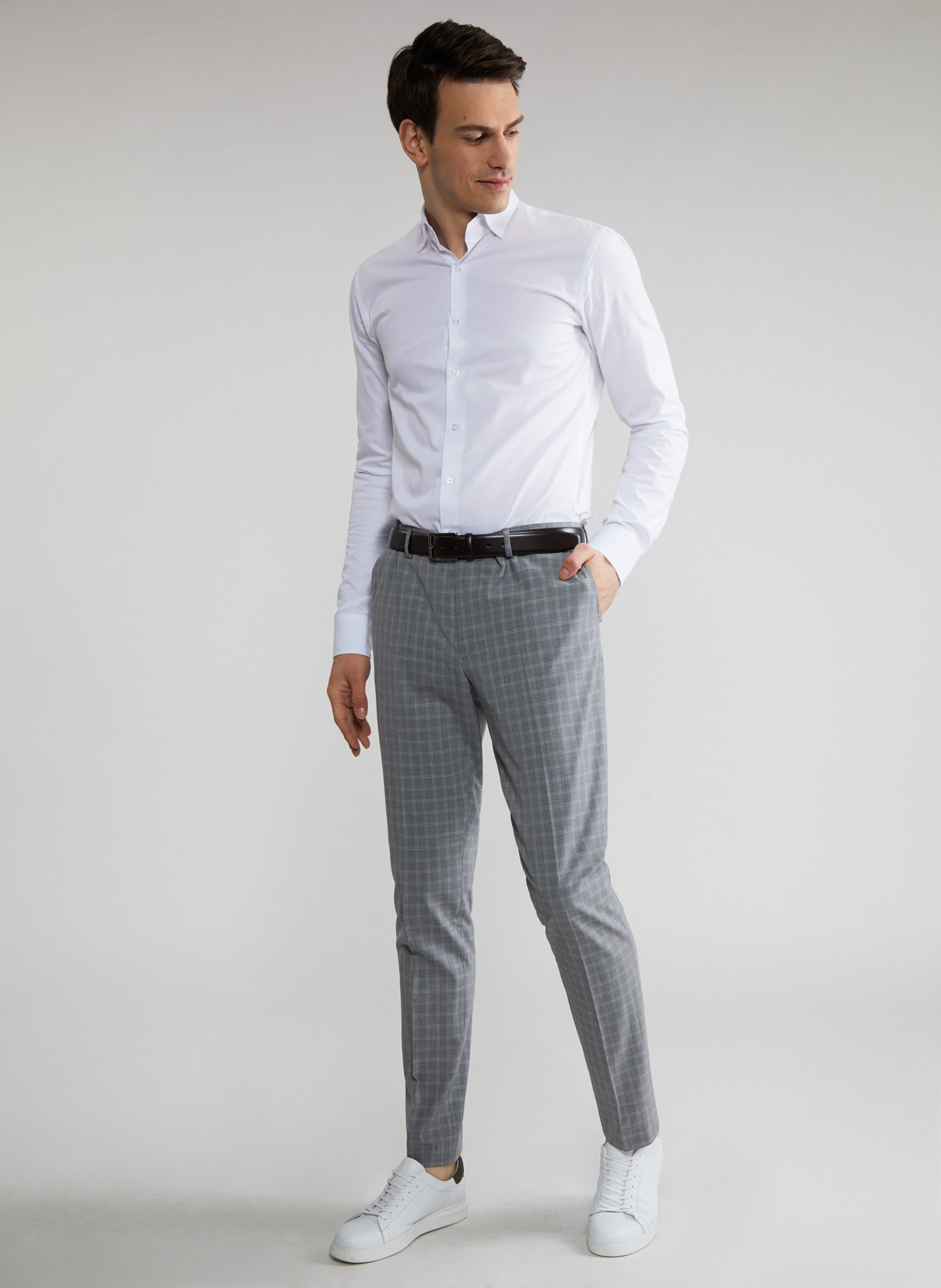 Szare spodnie garniturowe P22SF-6G-008-S-S - Pako Lorente