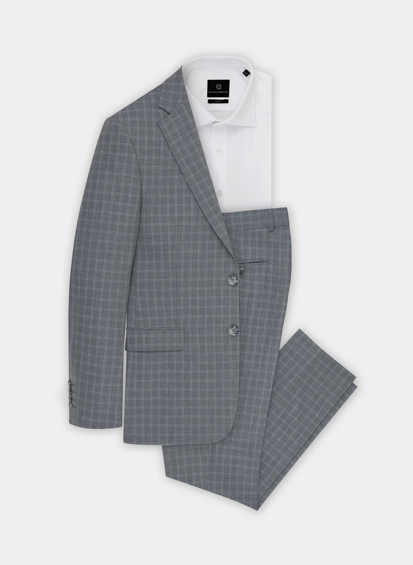 Szare spodnie garniturowe P22SF-6G-008-S-S - Pako Lorente