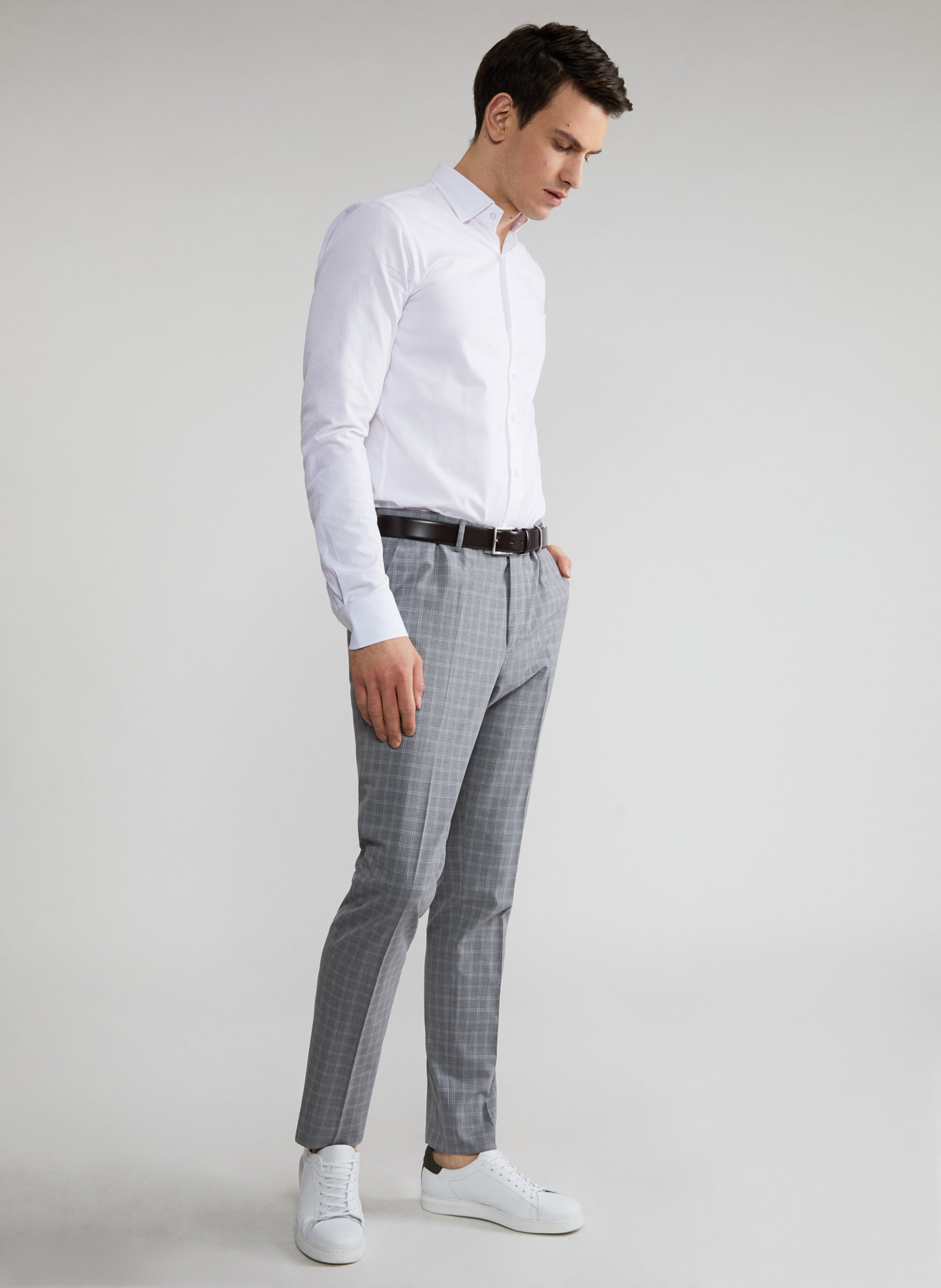 Szare spodnie garniturowe P22SF-6G-008-S-S - Pako Lorente