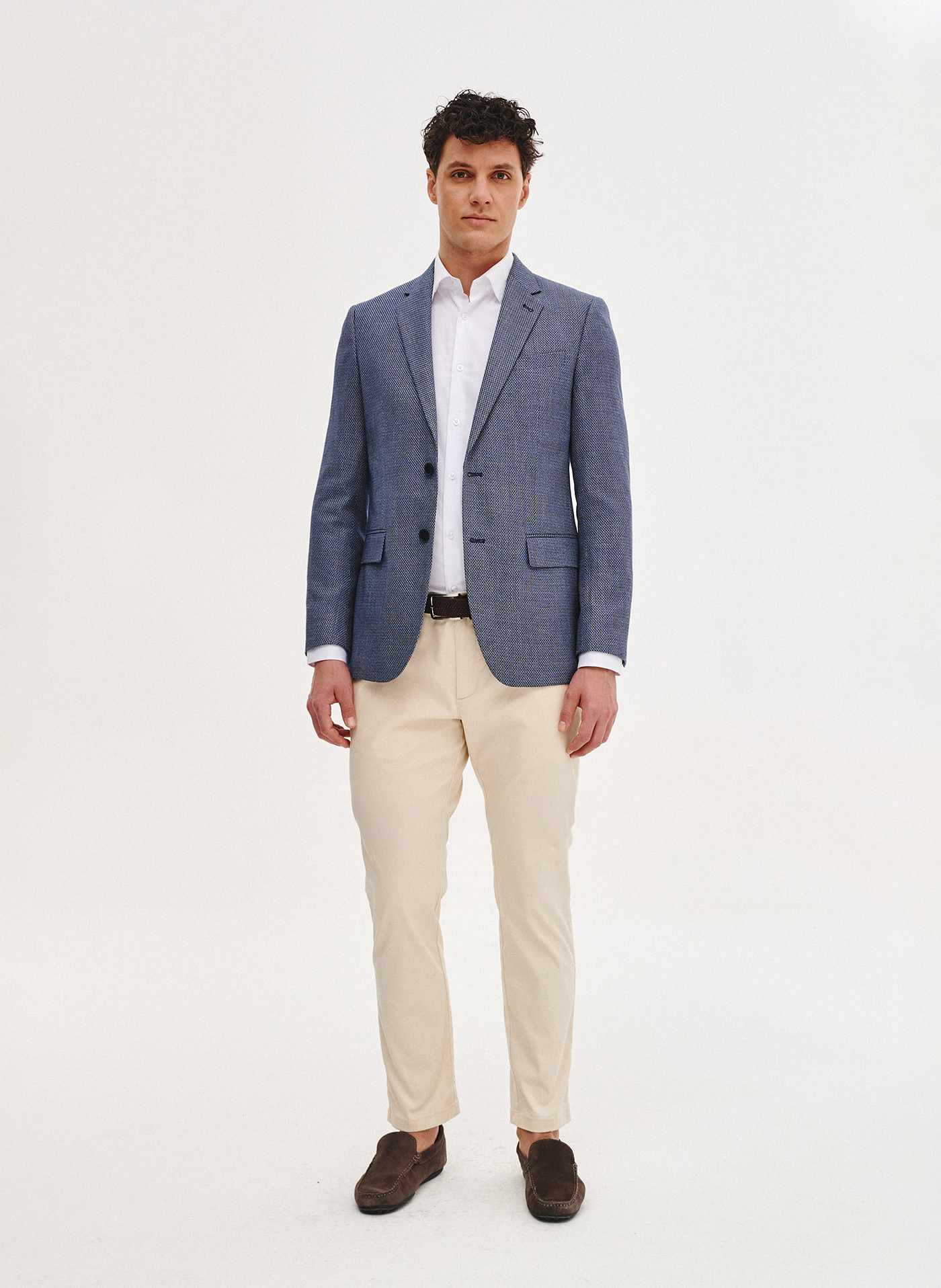 Niebieska marynarka męska z wiskozą - Pako Lorente