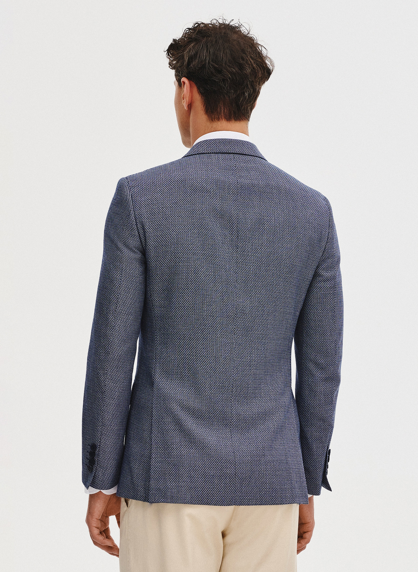 Niebieska marynarka męska z wiskozą - Pako Lorente