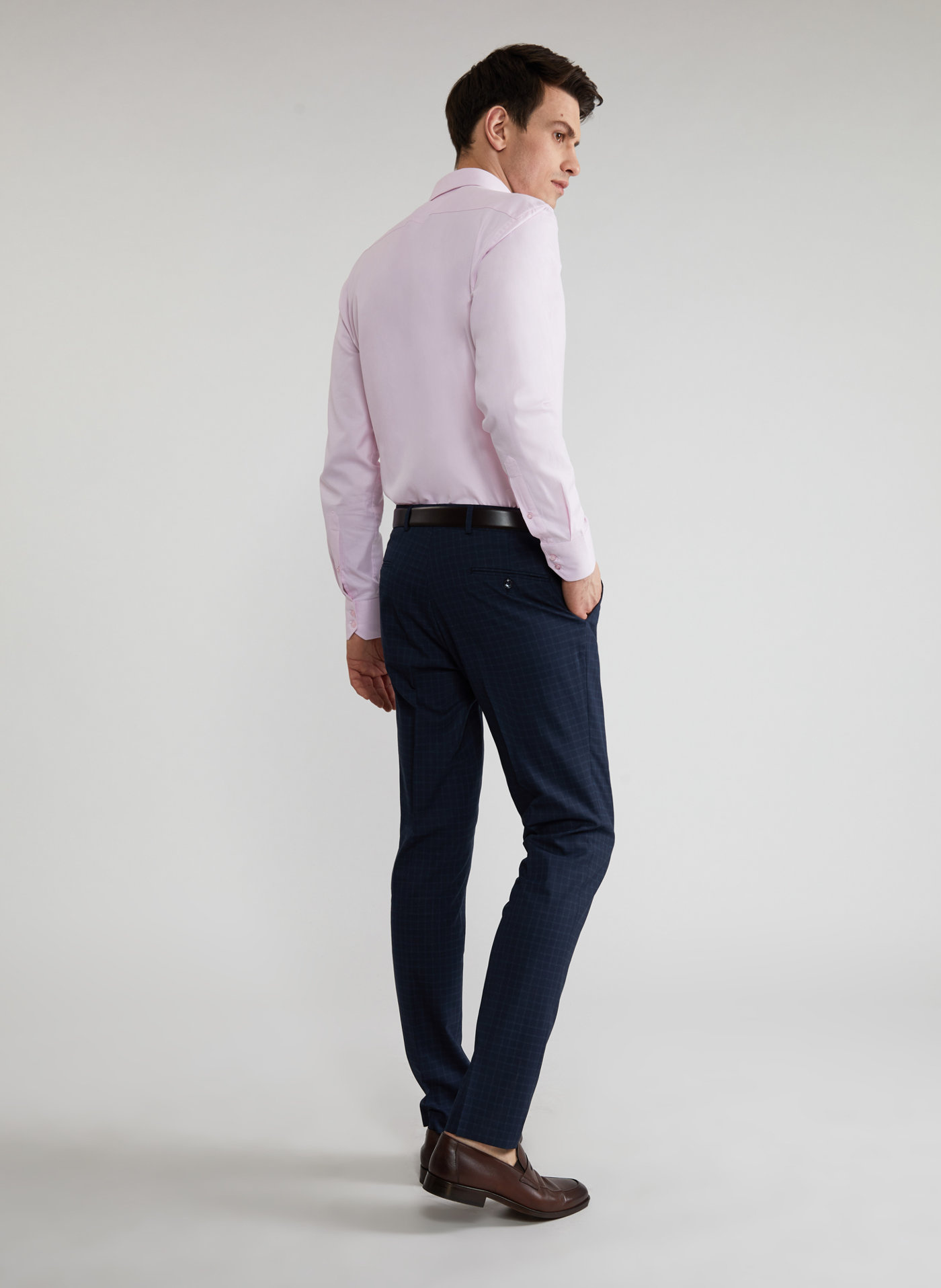 Granatowe spodnie garniturowe P21WF-6G-073-G-S - Pako Lorente