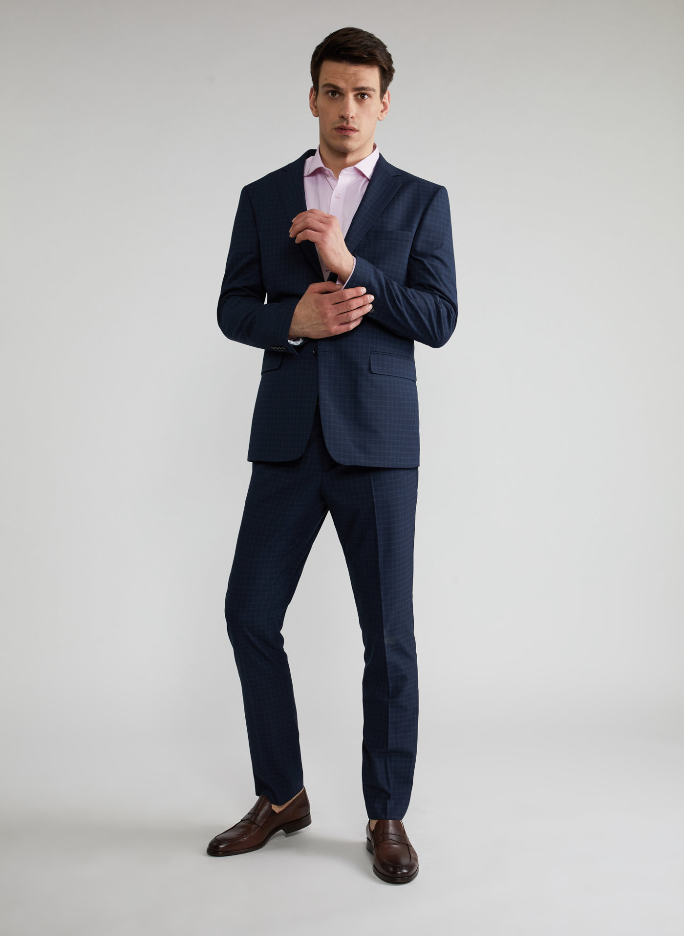 Granatowe spodnie garniturowe P21WF-6G-073-G-S - Pako Lorente