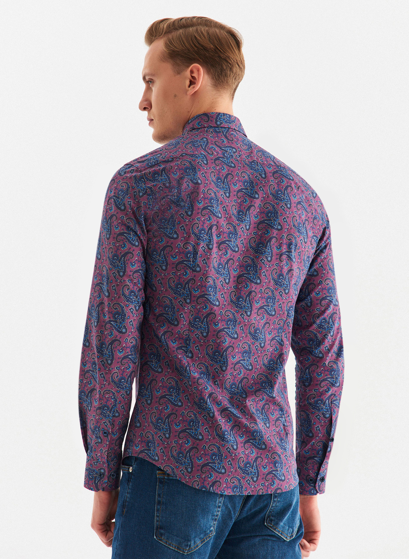Fioletowa koszula we wzór paisley - Pako Lorente