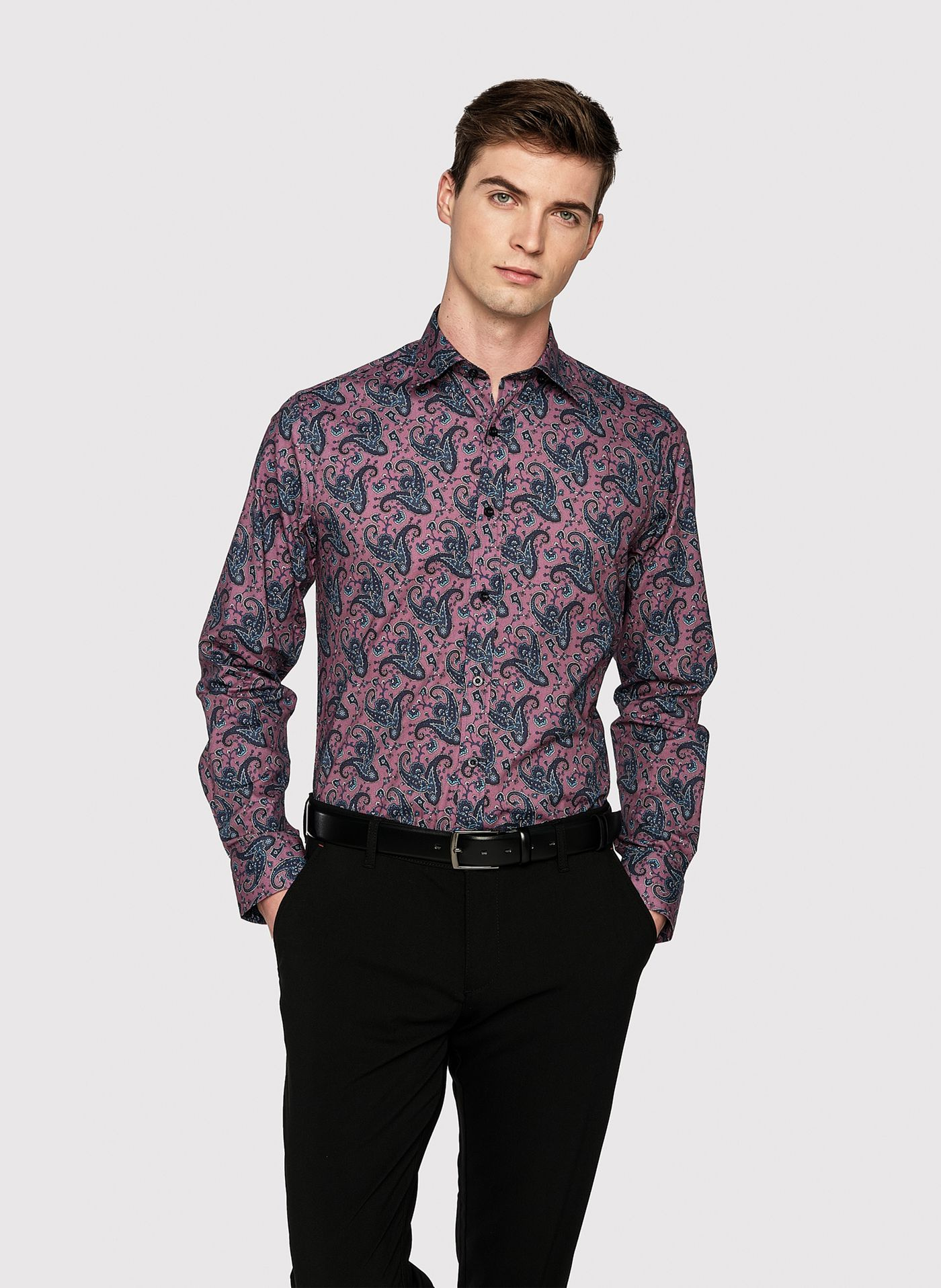 Fioletowa koszula we wzór paisley - Pako Lorente