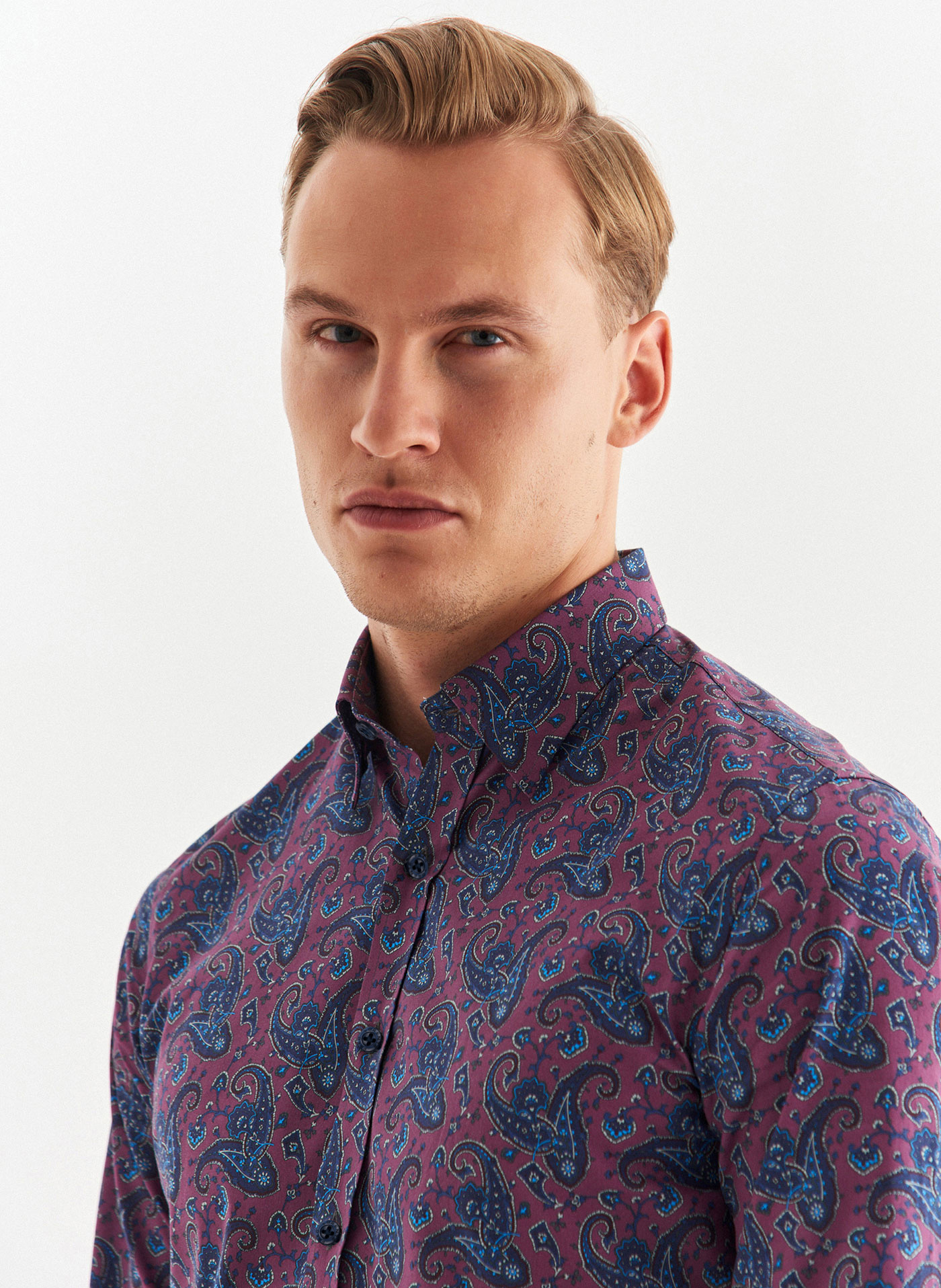 Fioletowa koszula we wzór paisley - Pako Lorente