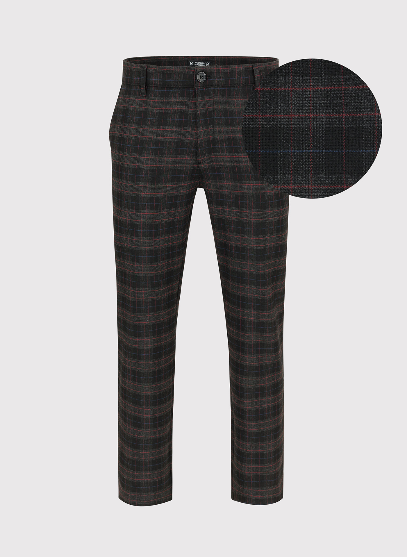 Casualowe męskie spodnie w kratę P22WF-WX-002-C-0 - Pako Lorente