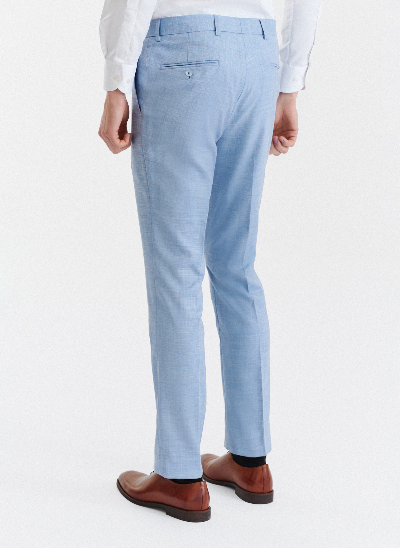 Niebieskie męskie spodnie garniturowe - Pako Lorente