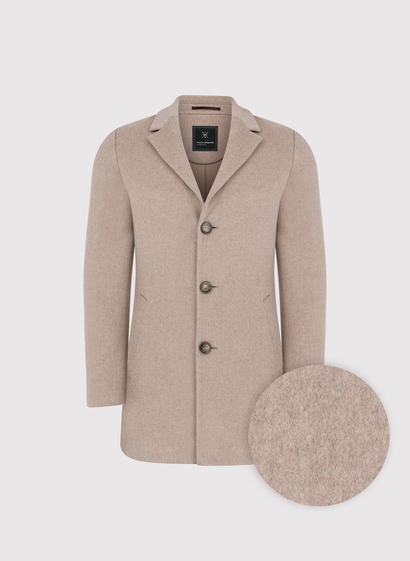 Beżowy płaszcz z wełną - Pako Lorente