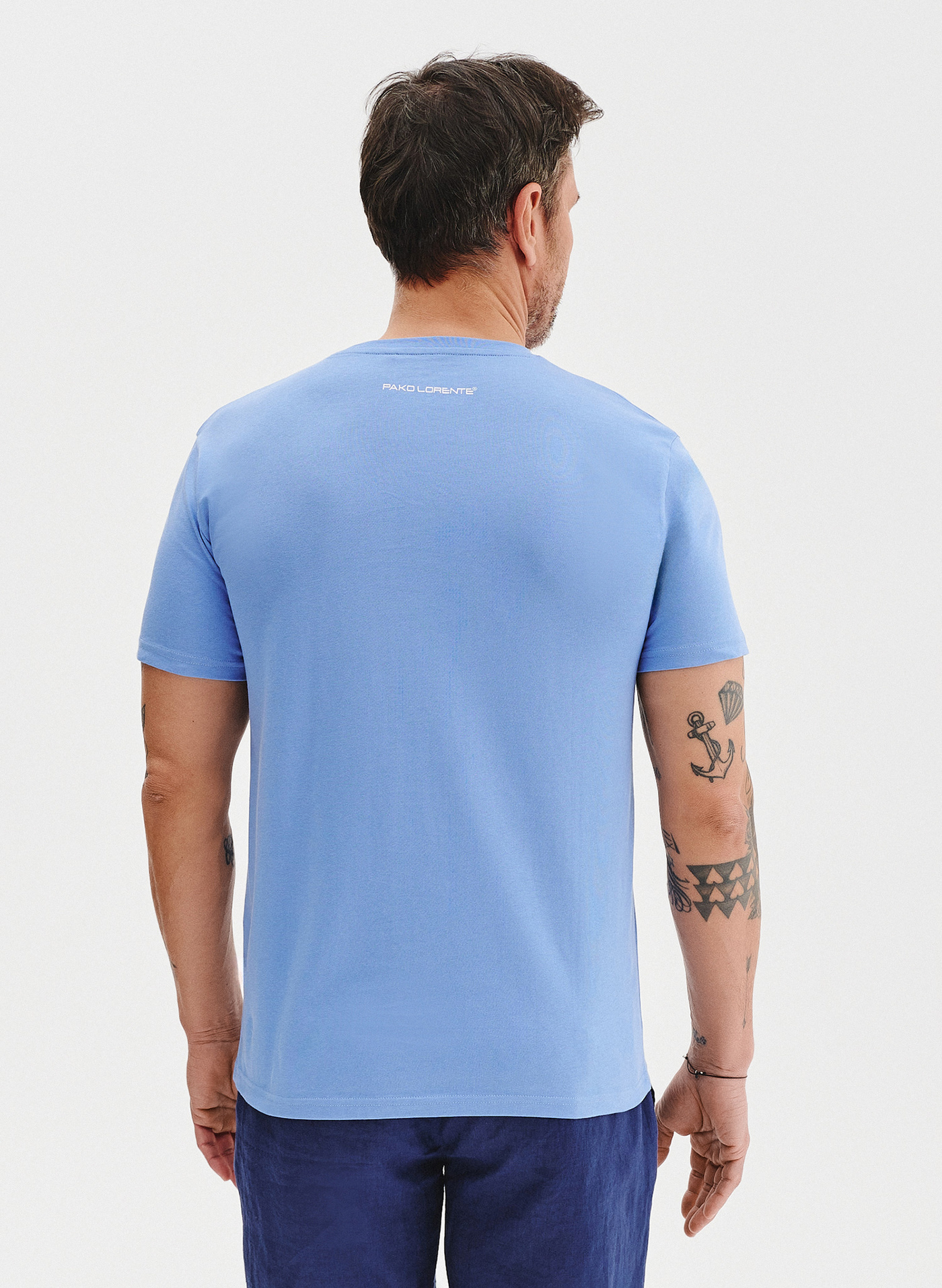 Bawełniany niebieski t-shirt - Pako Lorente