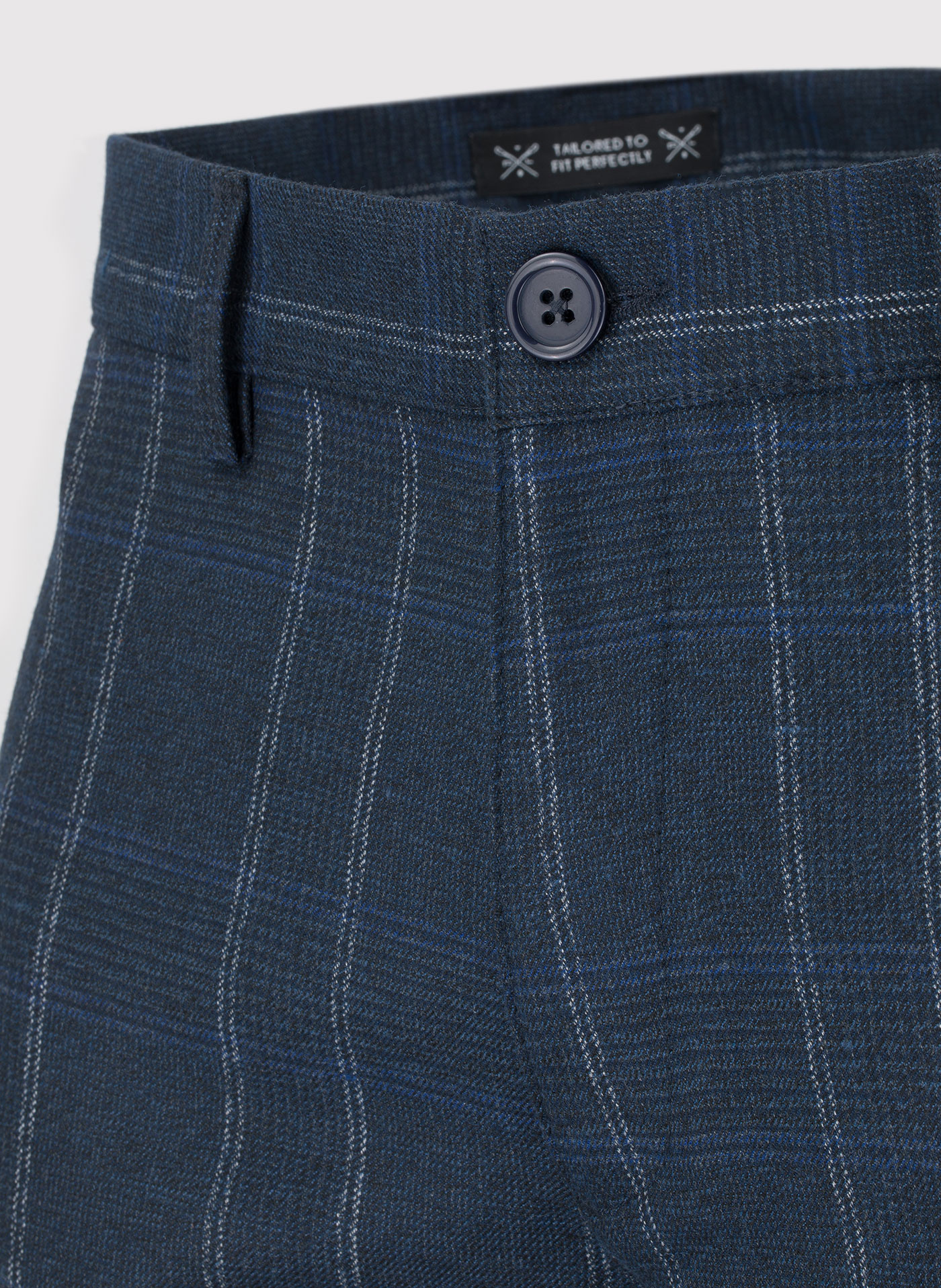 Granatowe spodnie męskie w kratę - Pako Lorente