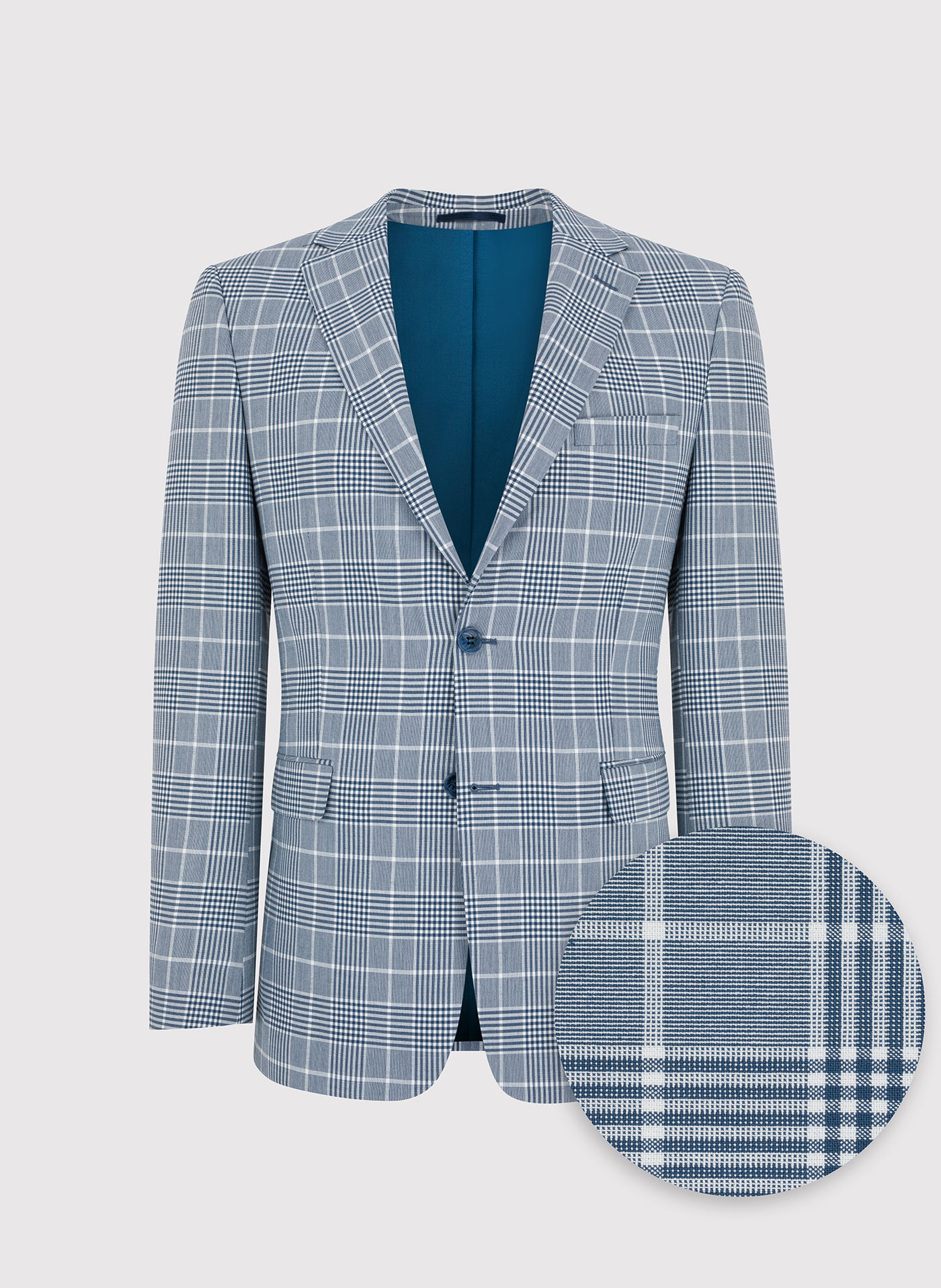 Niebieska marynarka garniturowa w kratę - Pako Lorente