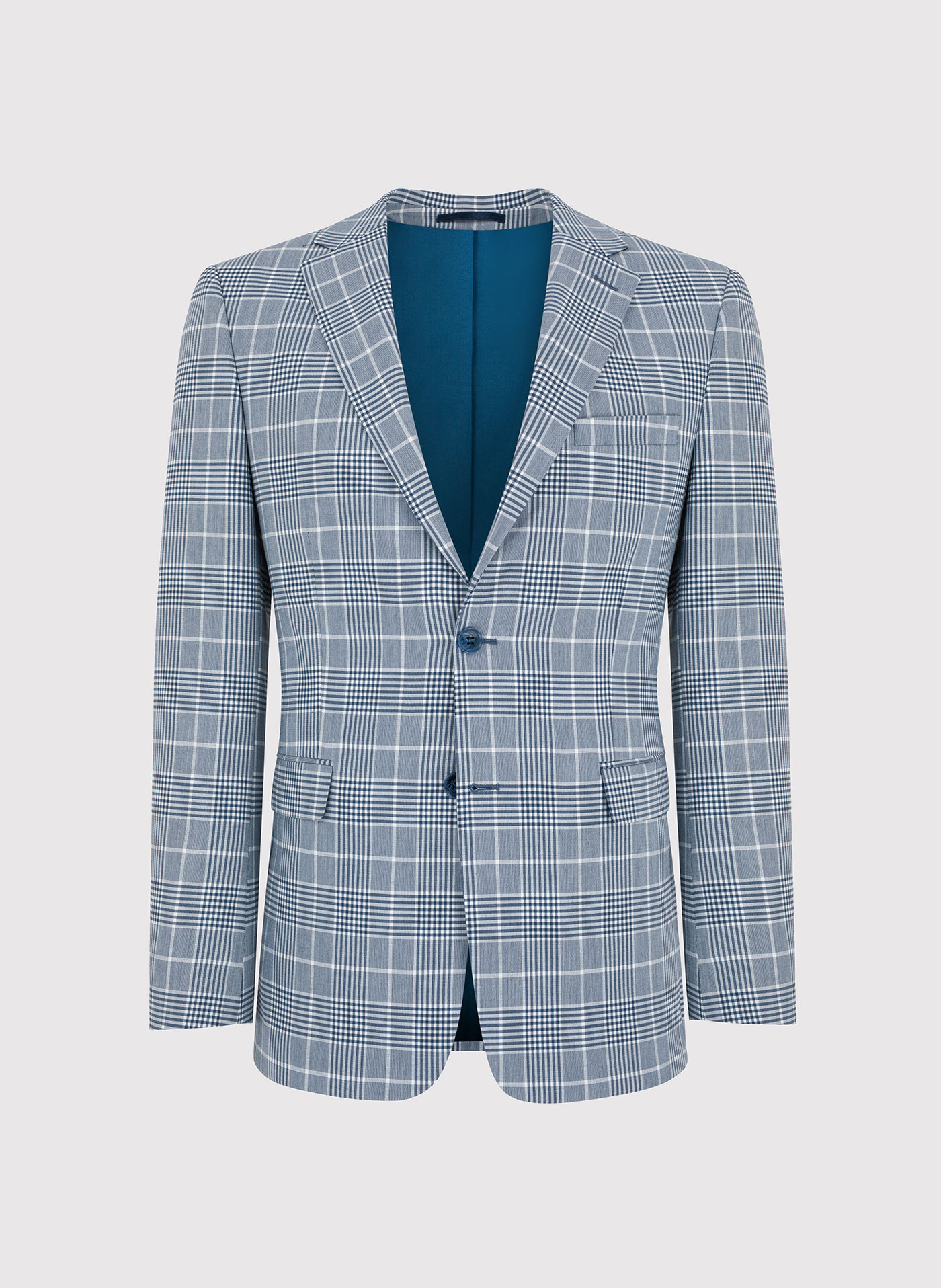 Niebieska marynarka garniturowa w kratę - Pako Lorente
