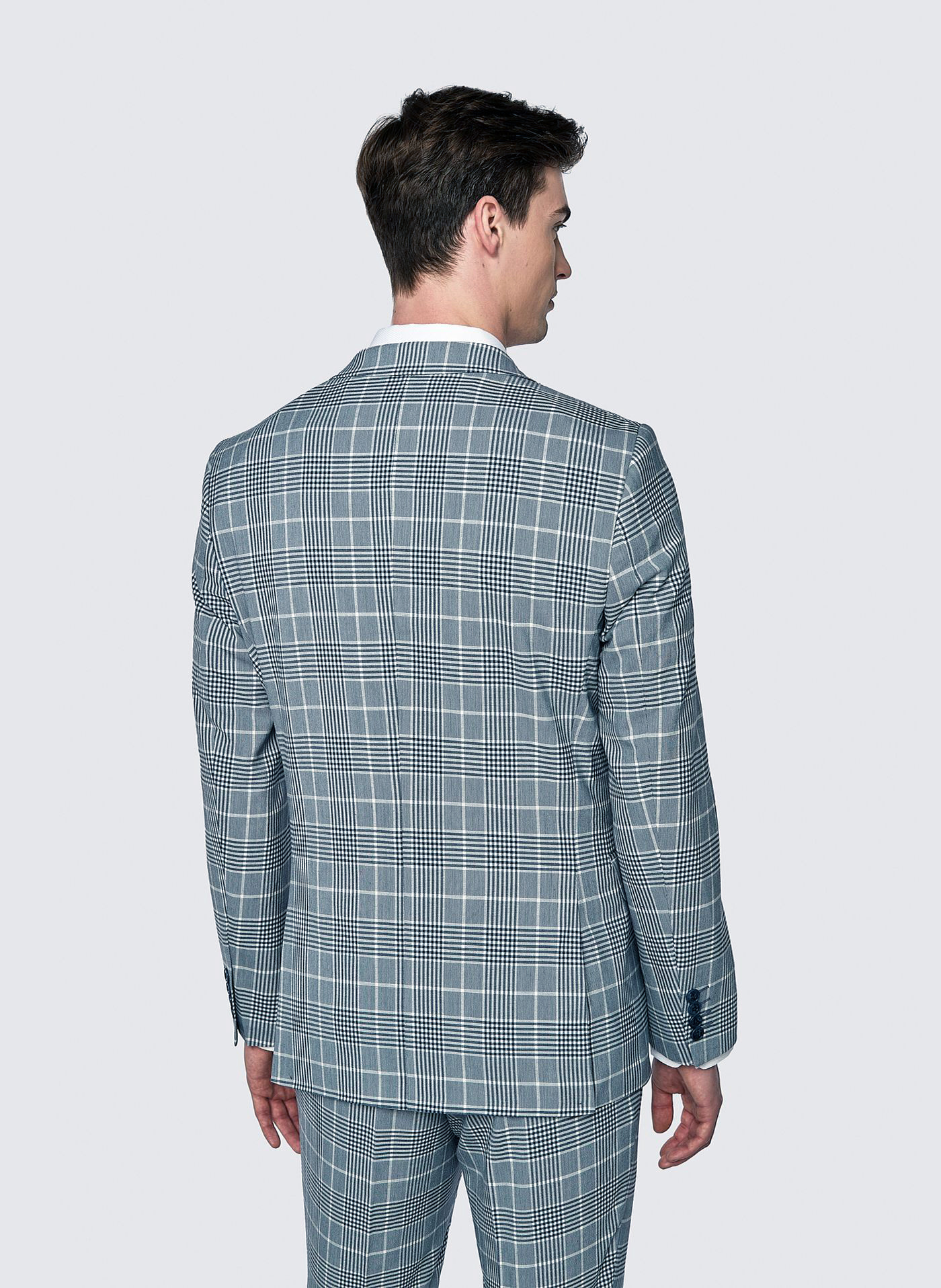 Niebieska marynarka garniturowa w kratę - Pako Lorente