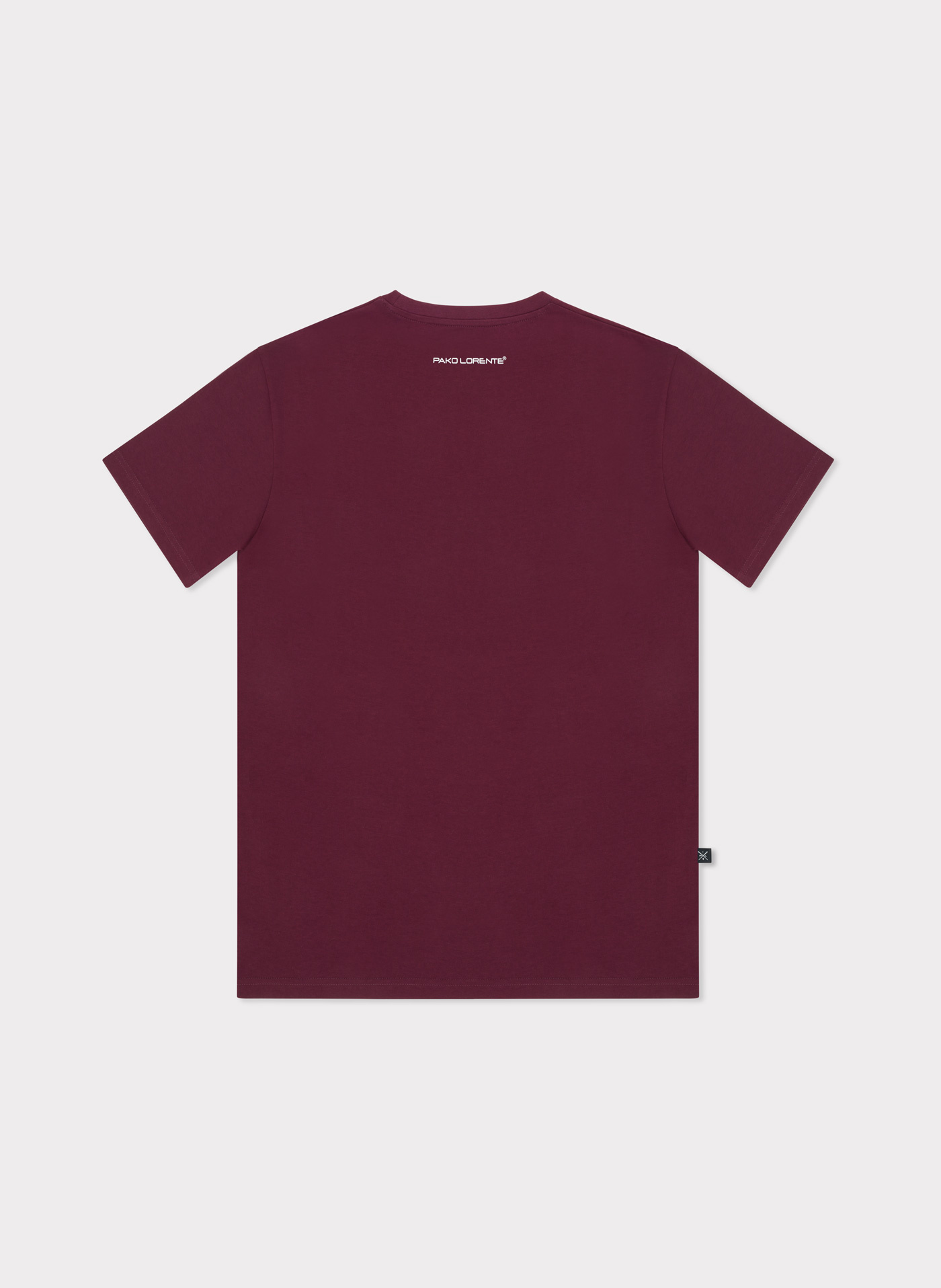 Bawełniany bordowy t-shirt z okrągłym dekoltem - Pako Lorente