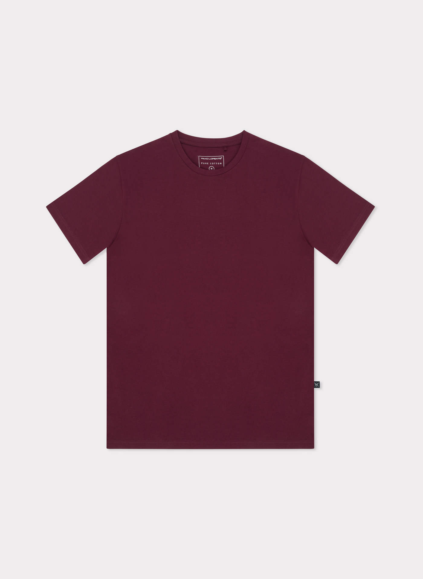 Bawełniany bordowy t-shirt z okrągłym dekoltem - Pako Lorente