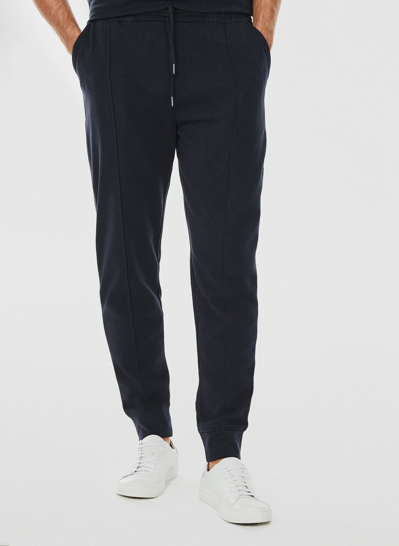 Dzianinowe spodnie dresowe w granatowym kolorze - Pako Lorente