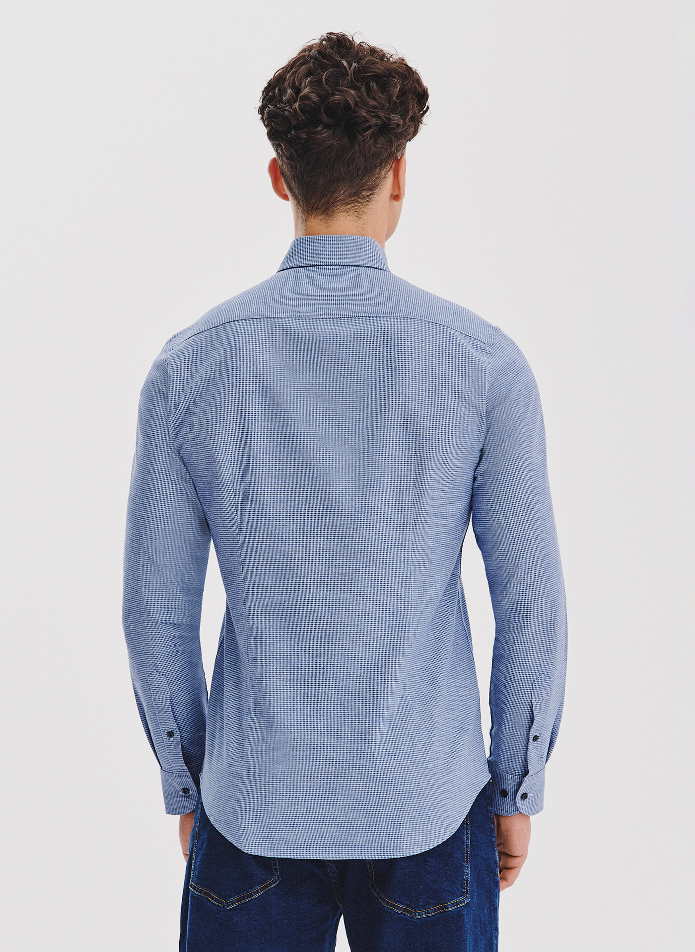 Granatowa koszula w pepitkę - Pako Lorente