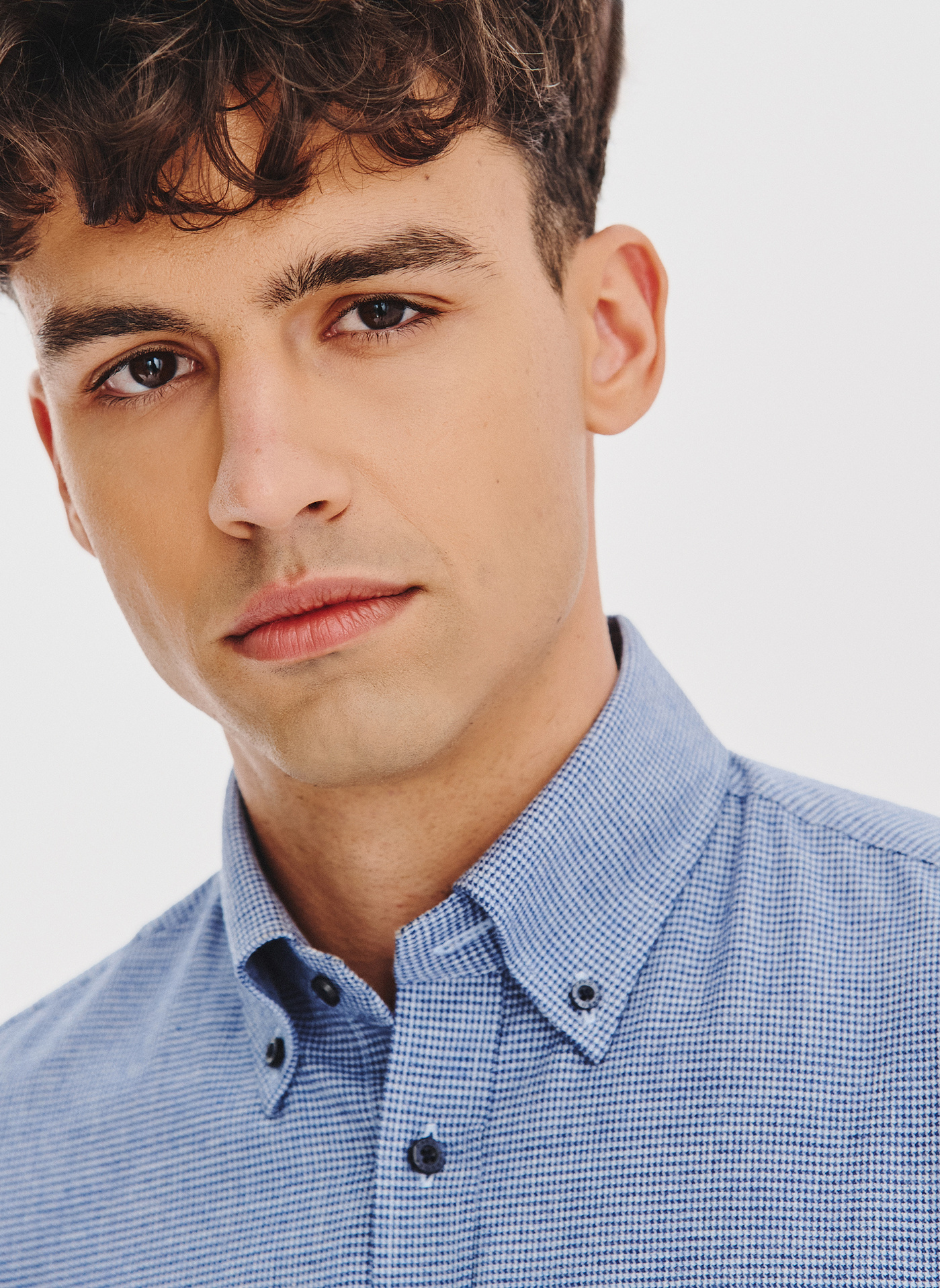 Granatowa koszula w pepitkę - Pako Lorente