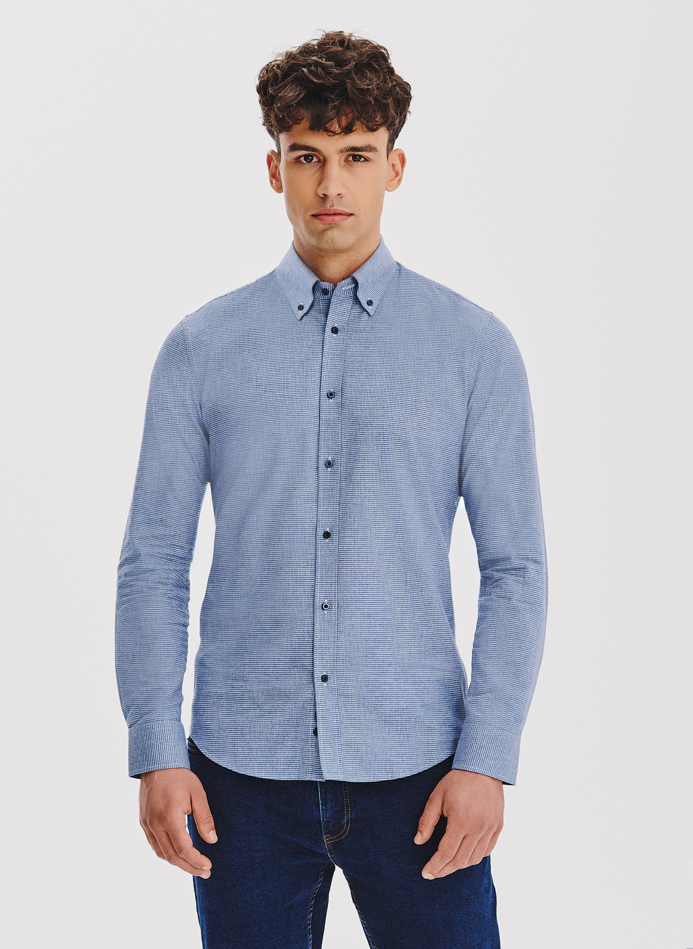 Granatowa koszula w pepitkę - Pako Lorente