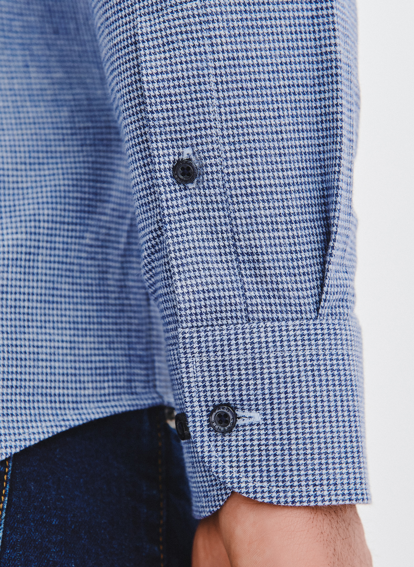 Granatowa koszula w pepitkę - Pako Lorente