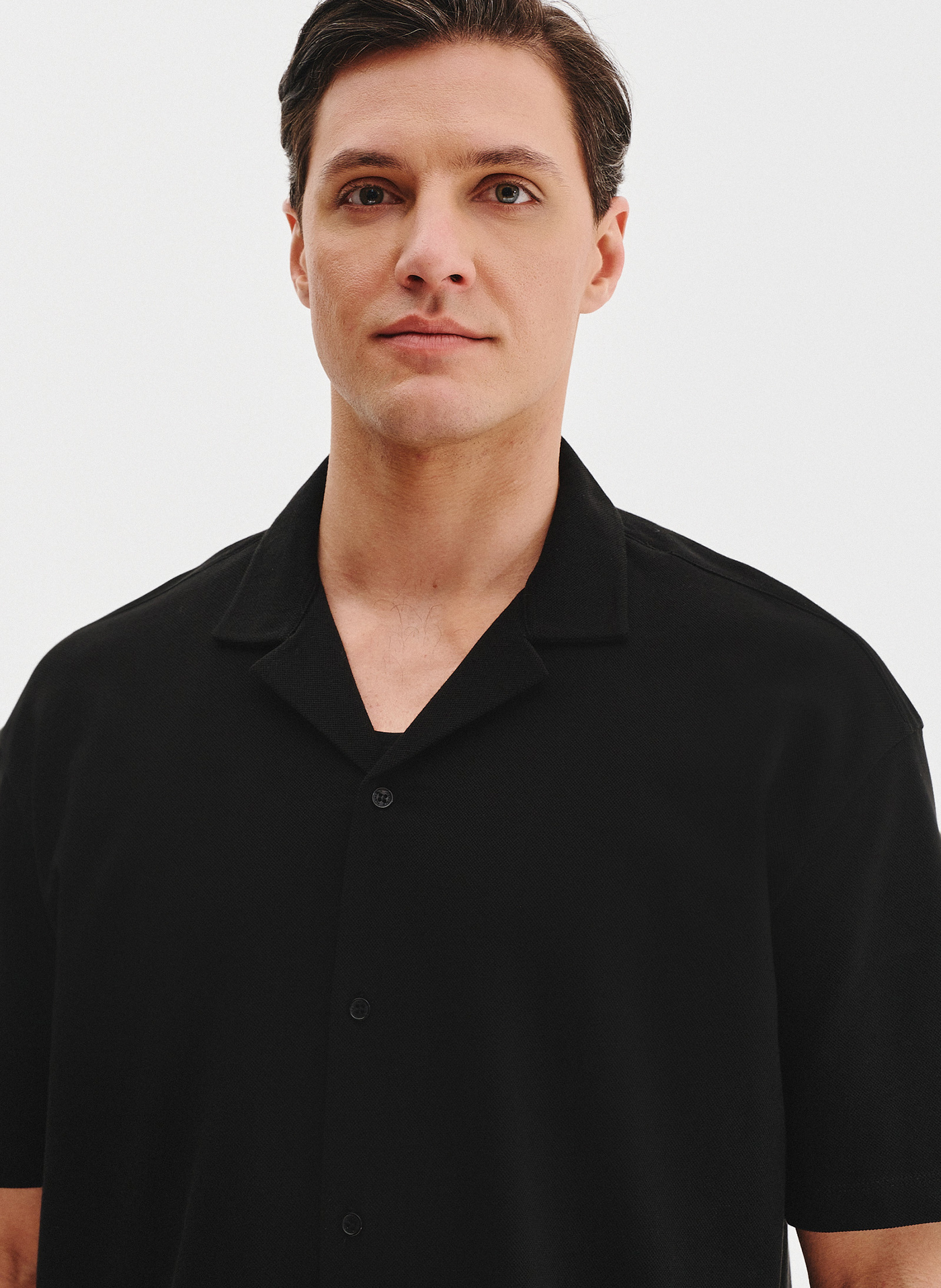 PAKO LORENTE - Koszula męska w kolorze czarnym z krótkim rękawem - Pako Lorente