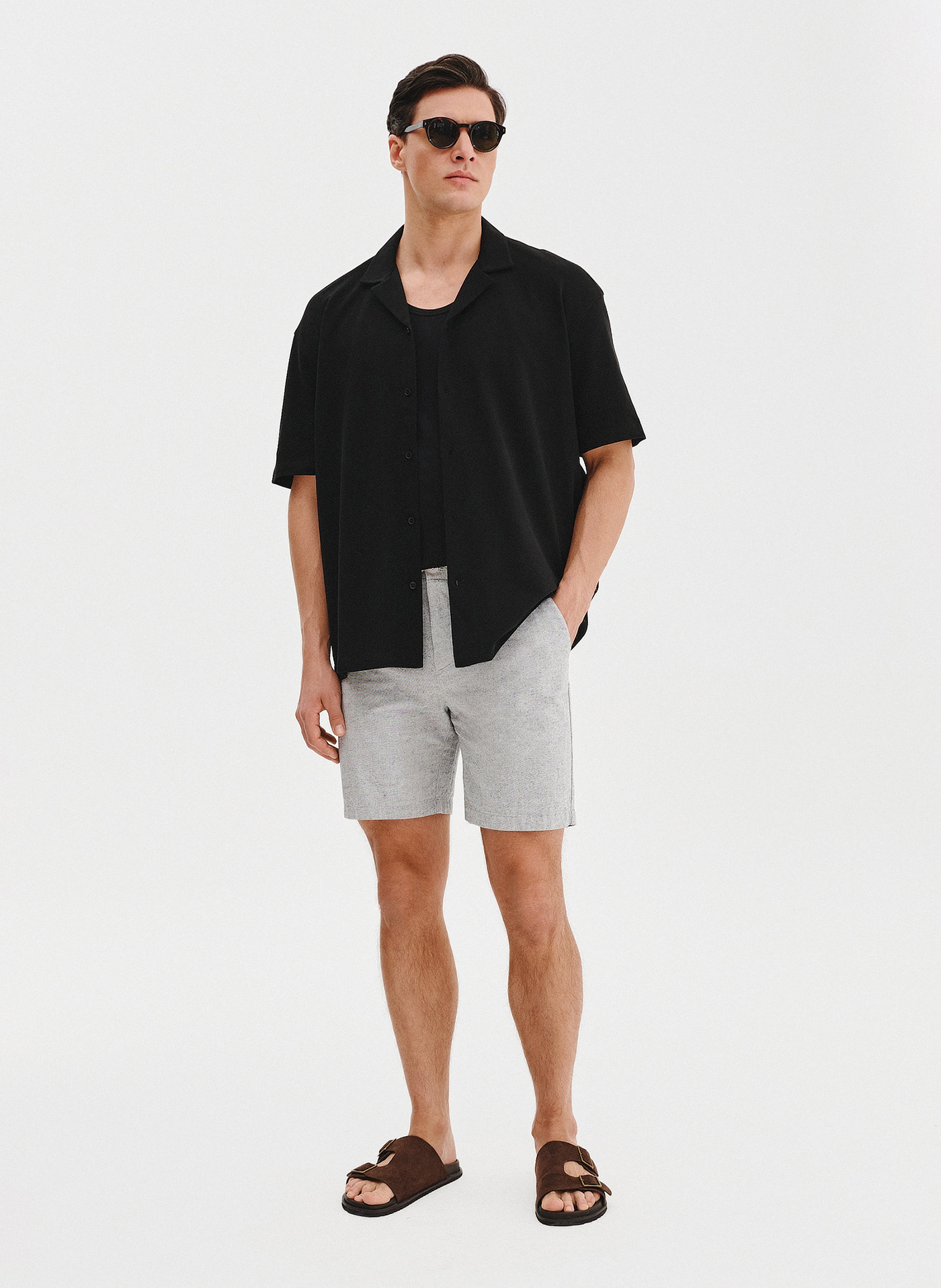 PAKO LORENTE - Koszula męska w kolorze czarnym z krótkim rękawem - Pako Lorente