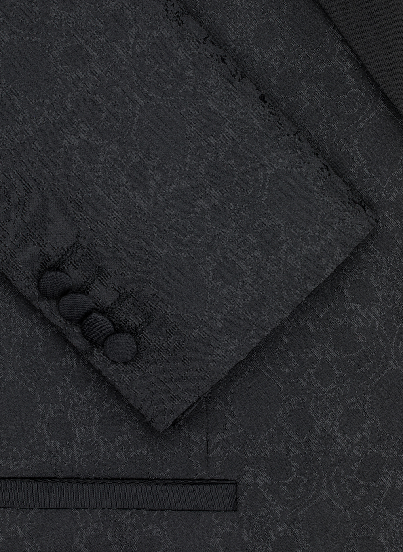 Czarna żakardowa marynarka smokingowa - Pako Lorente
