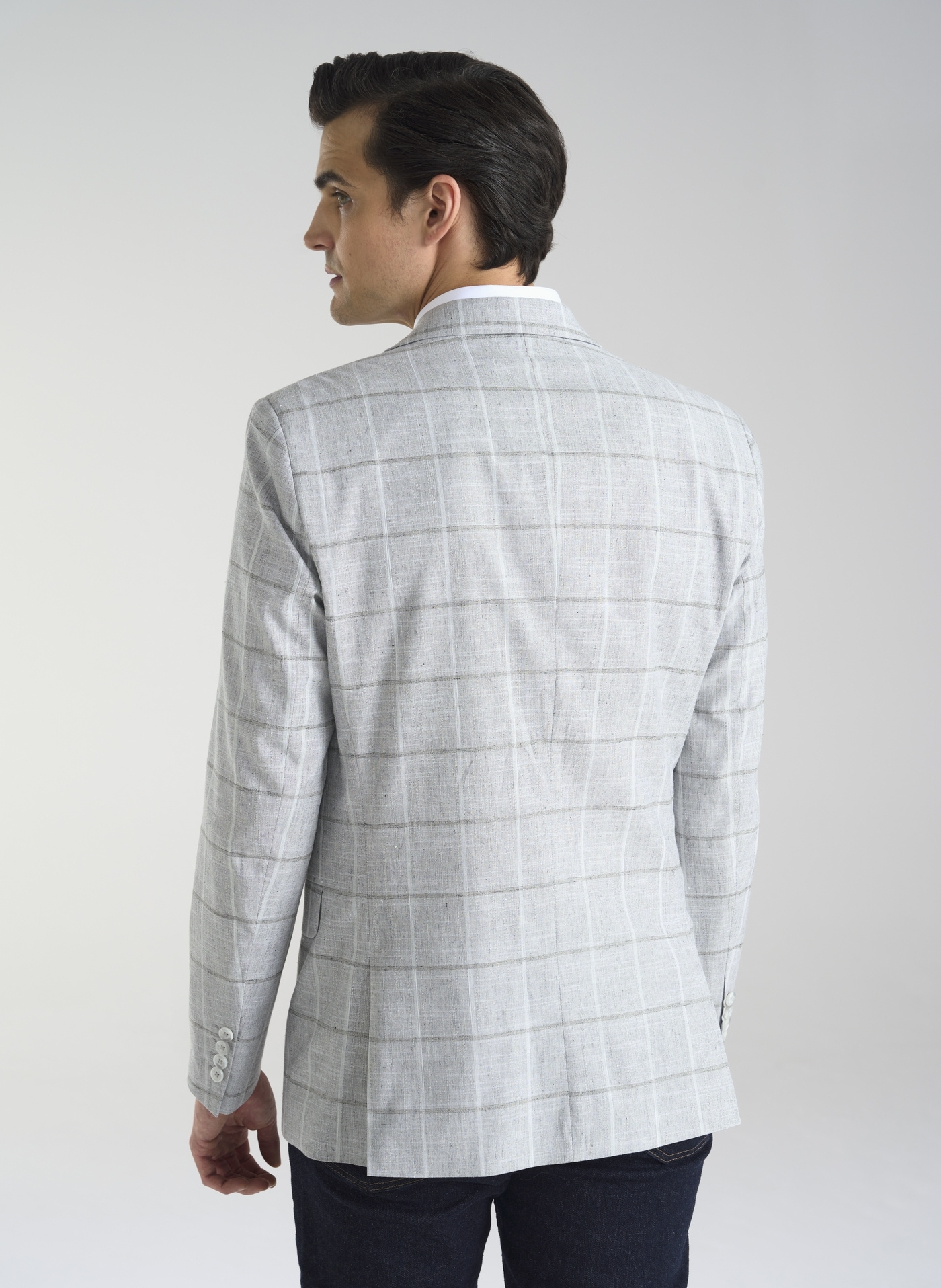 Jasnoszara marynarka męska w kratkę - Pako Lorente