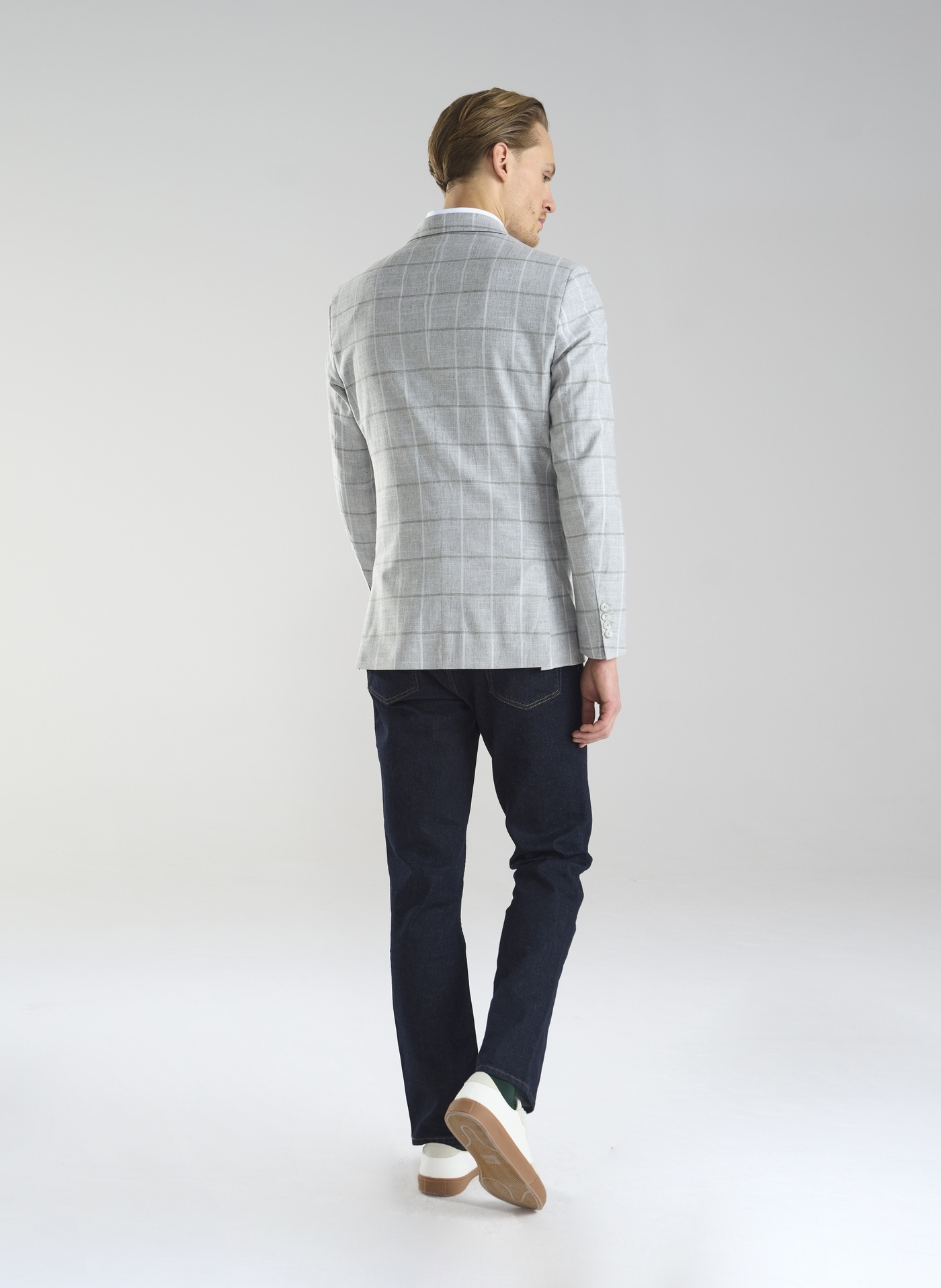 Jasnoszara marynarka męska w kratkę - Pako Lorente