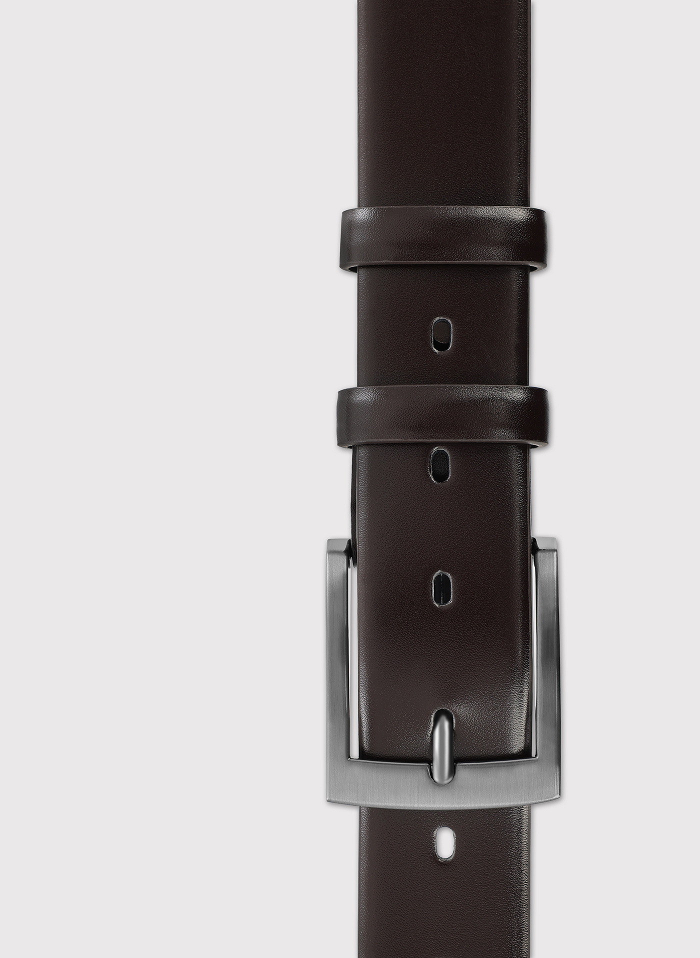 Ciemnobordowy skórzany pasek męski - Pako Lorente