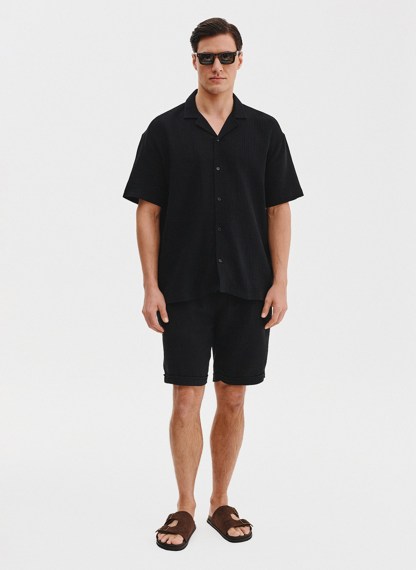 Bawełniana koszula męska w kolorze czarnym - Pako Lorente