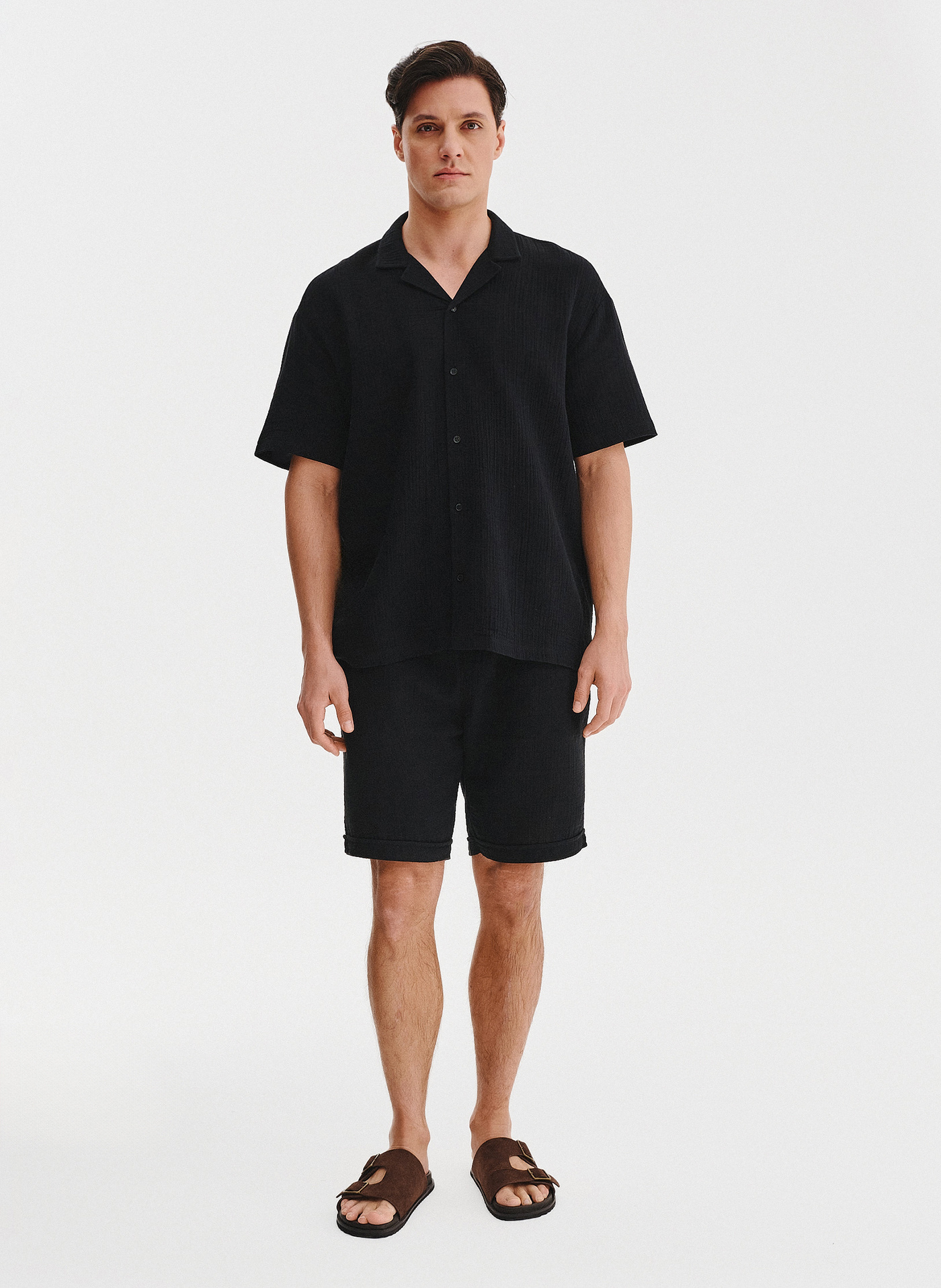 Bawełniana koszula męska w kolorze czarnym - Pako Lorente