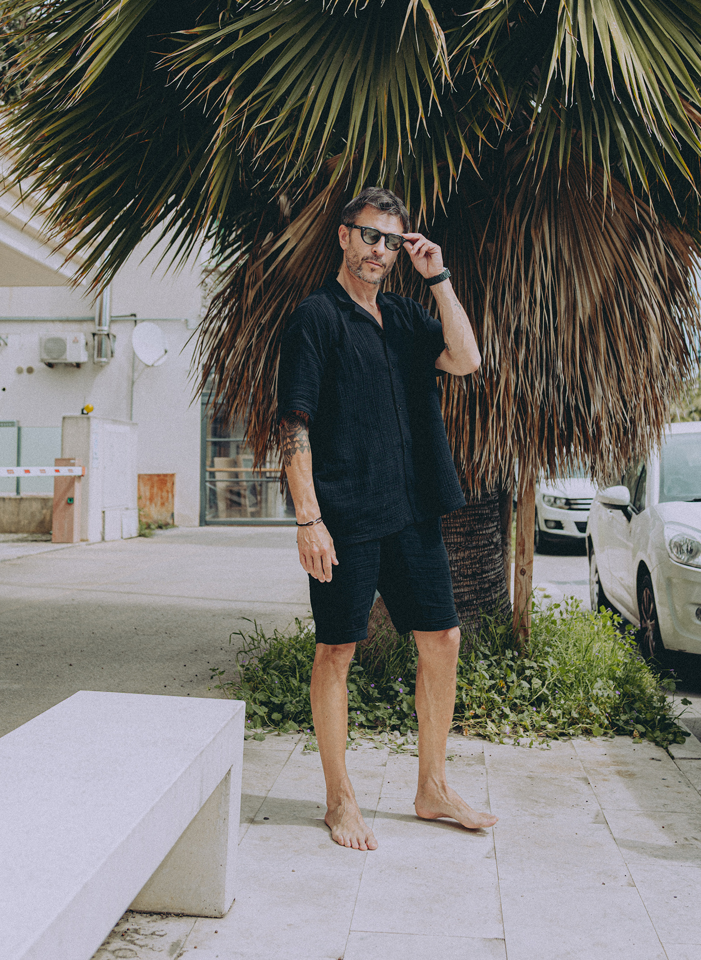 Bawełniana koszula męska w kolorze czarnym - Pako Lorente