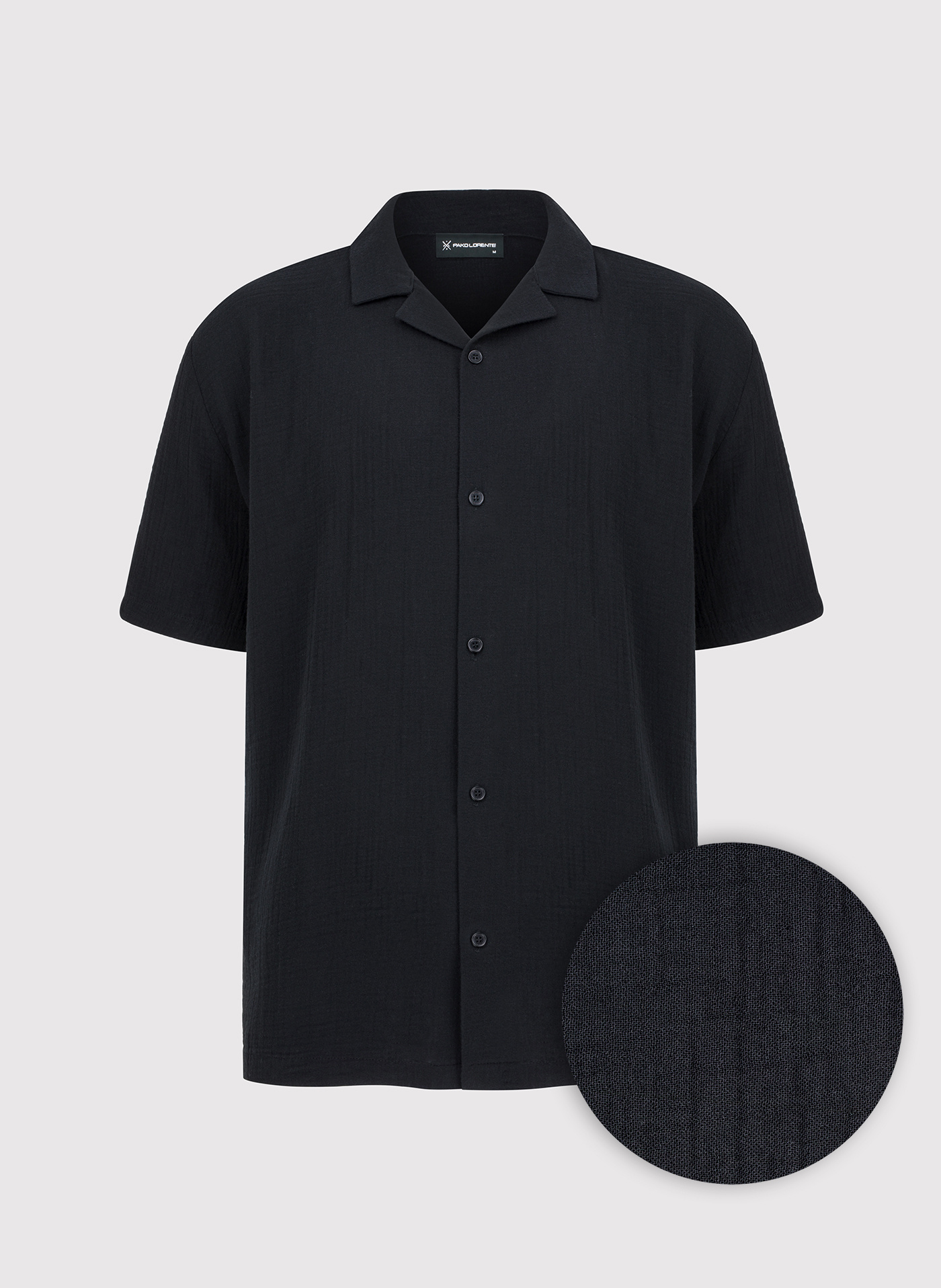 Bawełniana koszula męska w kolorze czarnym - Pako Lorente