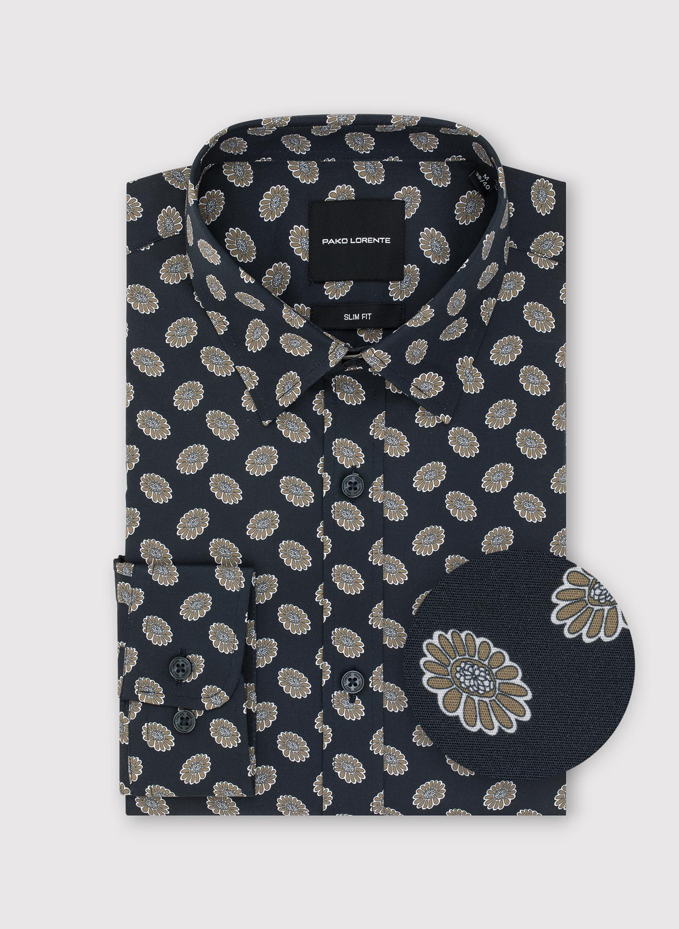 Czarna koszula w kwiaty - Pako Lorente