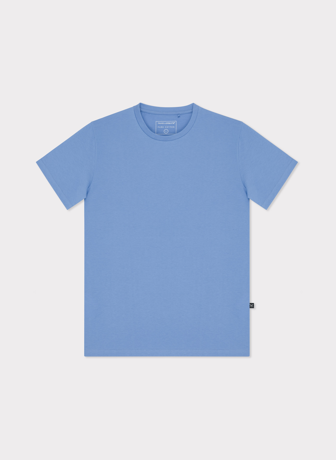 Bawełniany niebieski t-shirt z okrągłym dekoltem - Pako Lorente