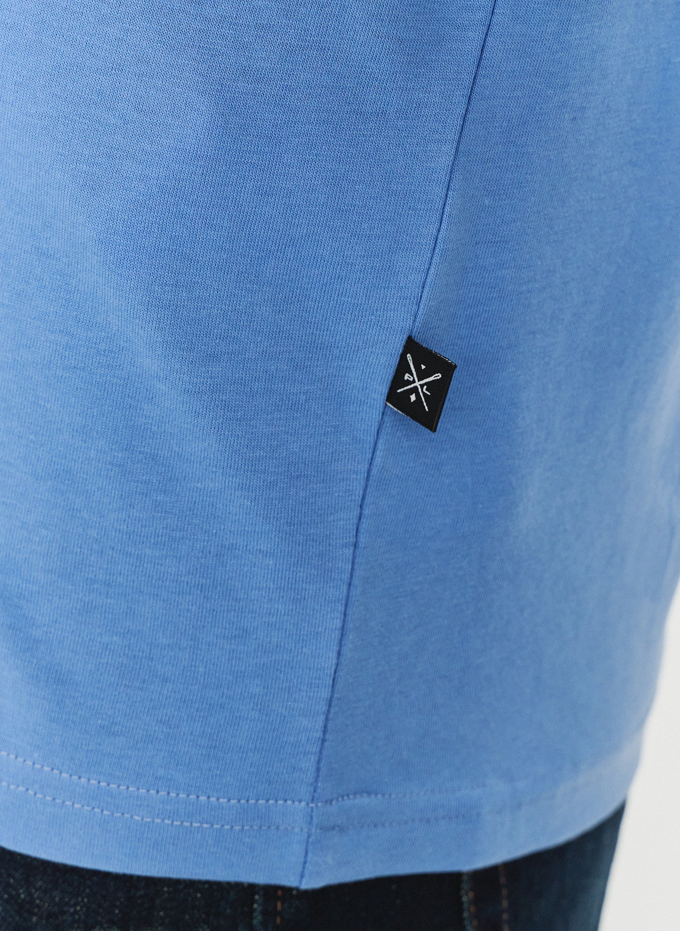 Bawełniany niebieski t-shirt z okrągłym dekoltem - Pako Lorente