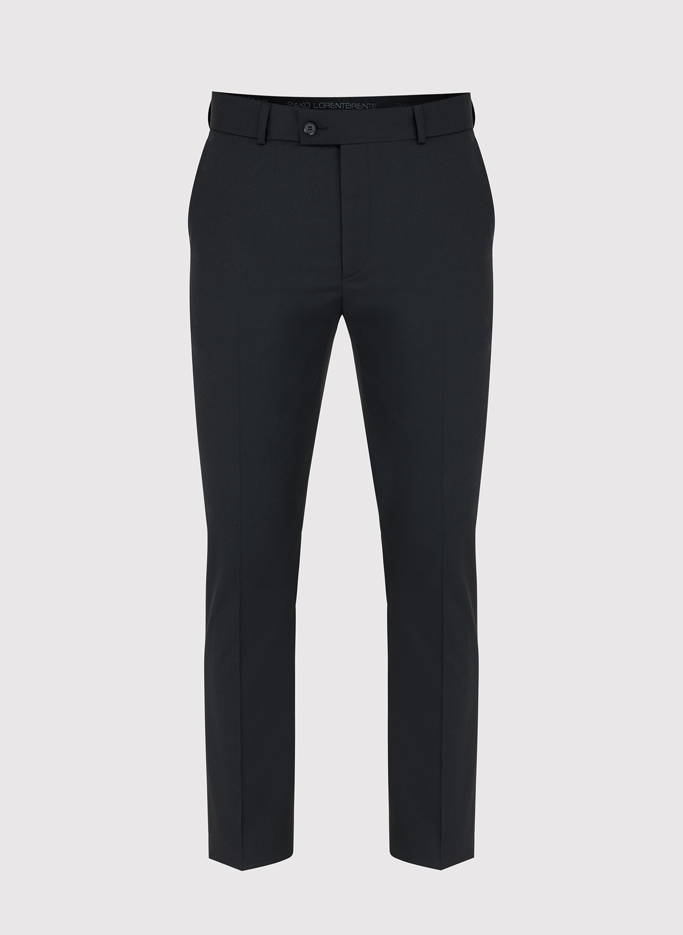 Gładkie czarne spodnie garniturowe P000B-6G-001-C-S - Pako Lorente