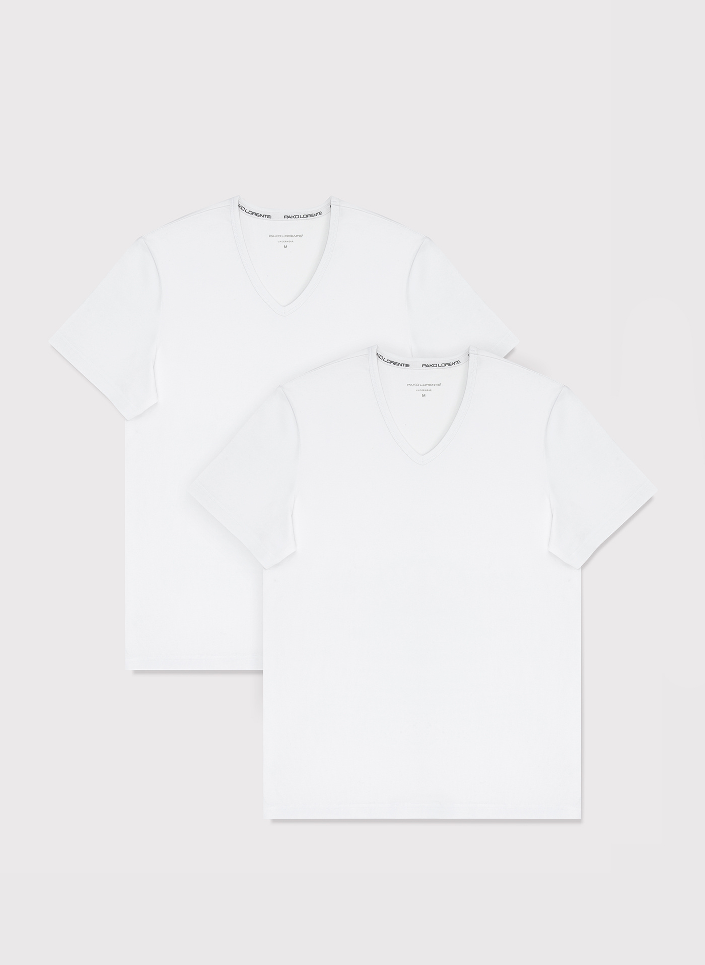 T-shirt v-neck w białym kolorze  dwupak - Pako Lorente