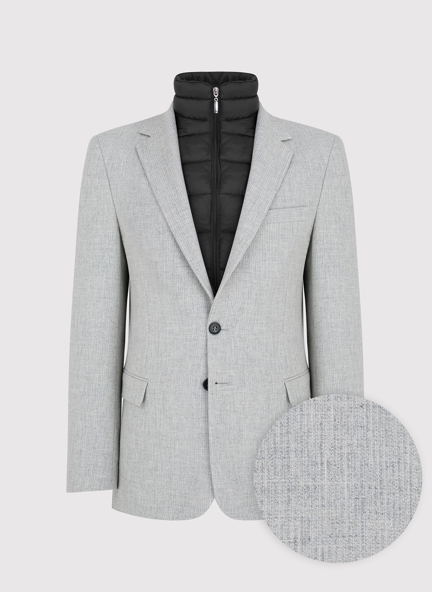 Szara marynarka męska z odpinaną podpinką - Pako Lorente