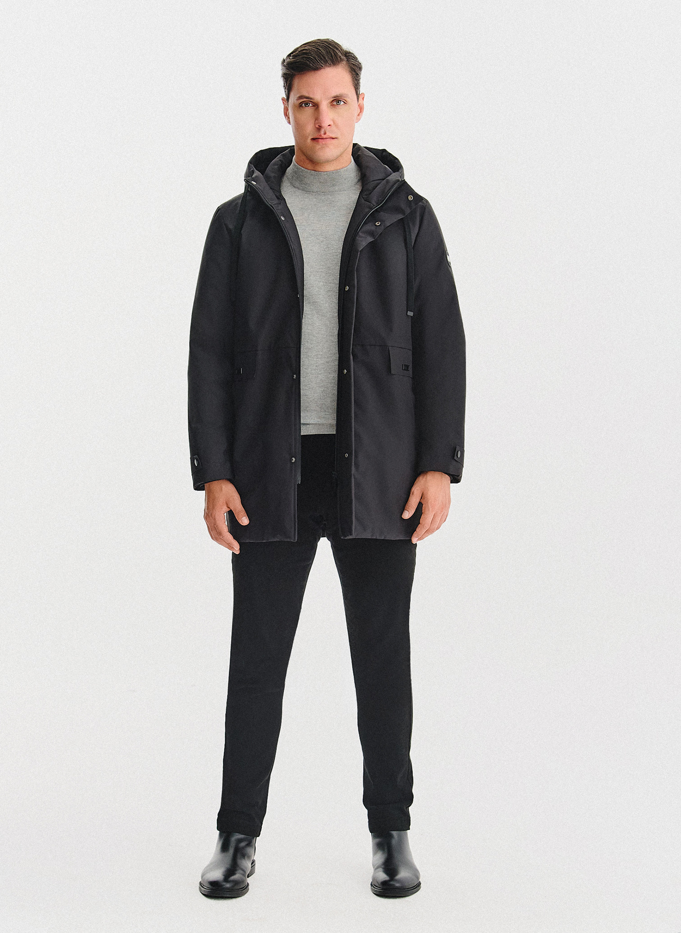 Puchowa kurtka męska w czarnym kolorze - Pako Lorente